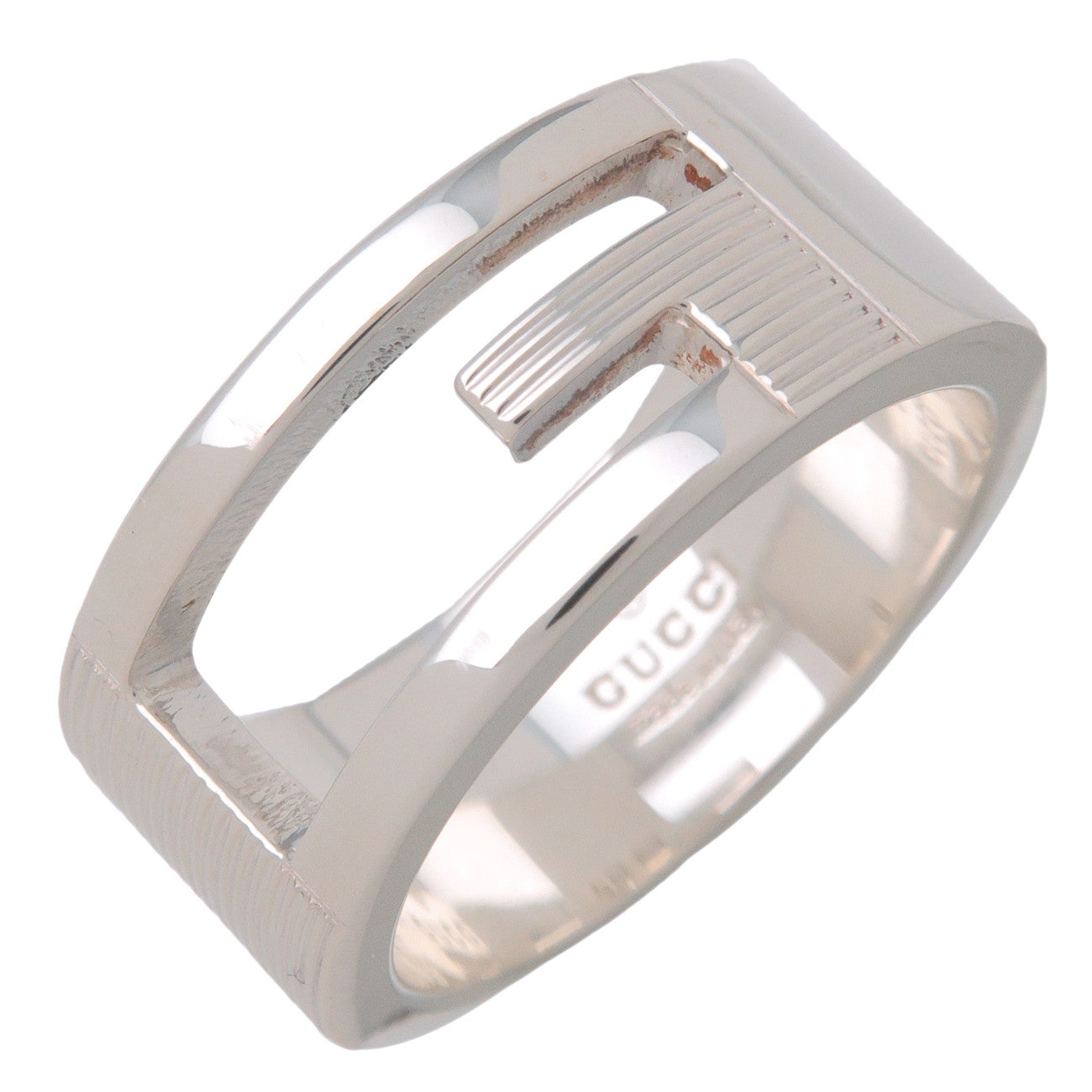 GUCCI Cut Out G Ring SV925 Silver #9 US4.5 EU48 HK9.5
