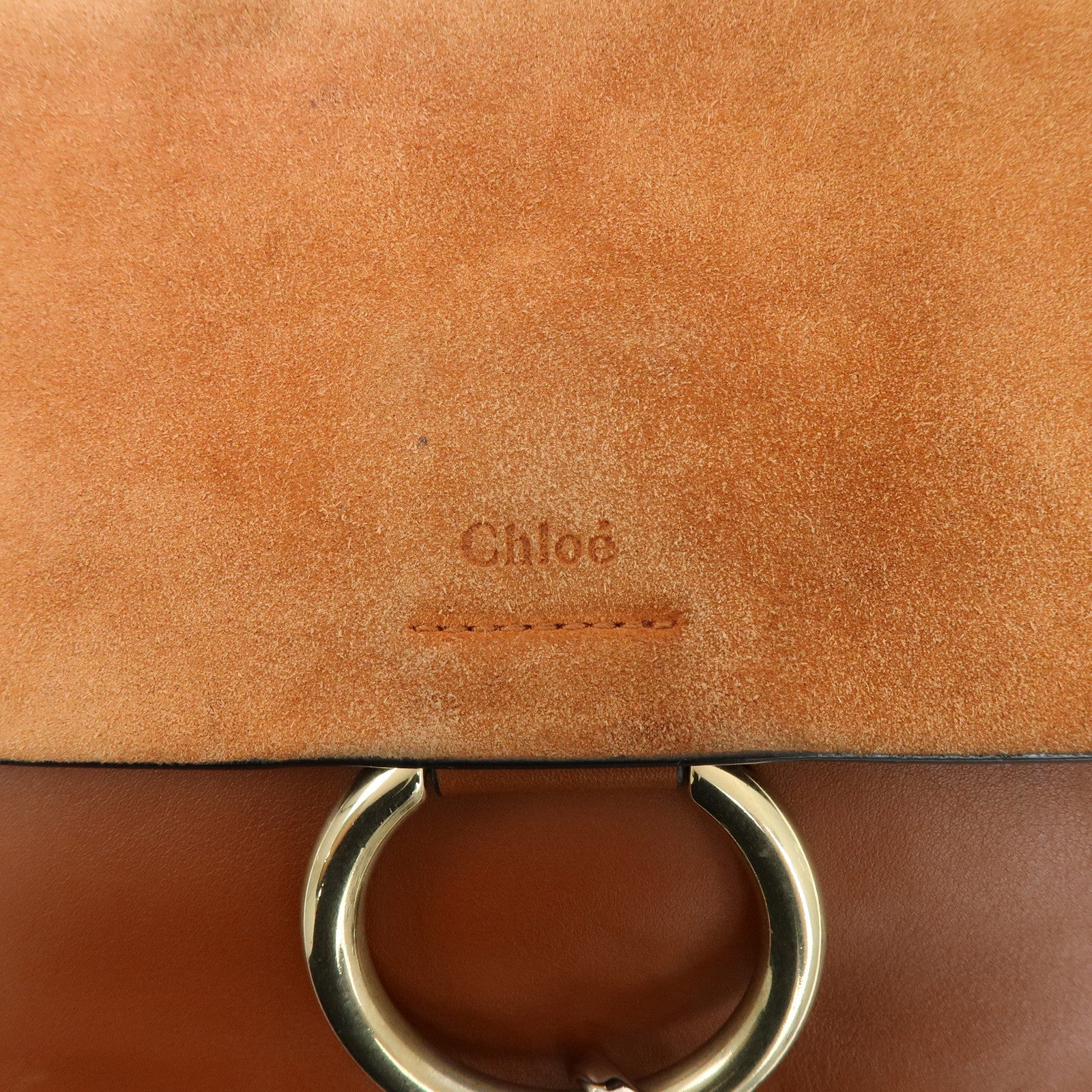 Chloe Faye Suede Leather Shoulder Bag Crossbody Bag Brown