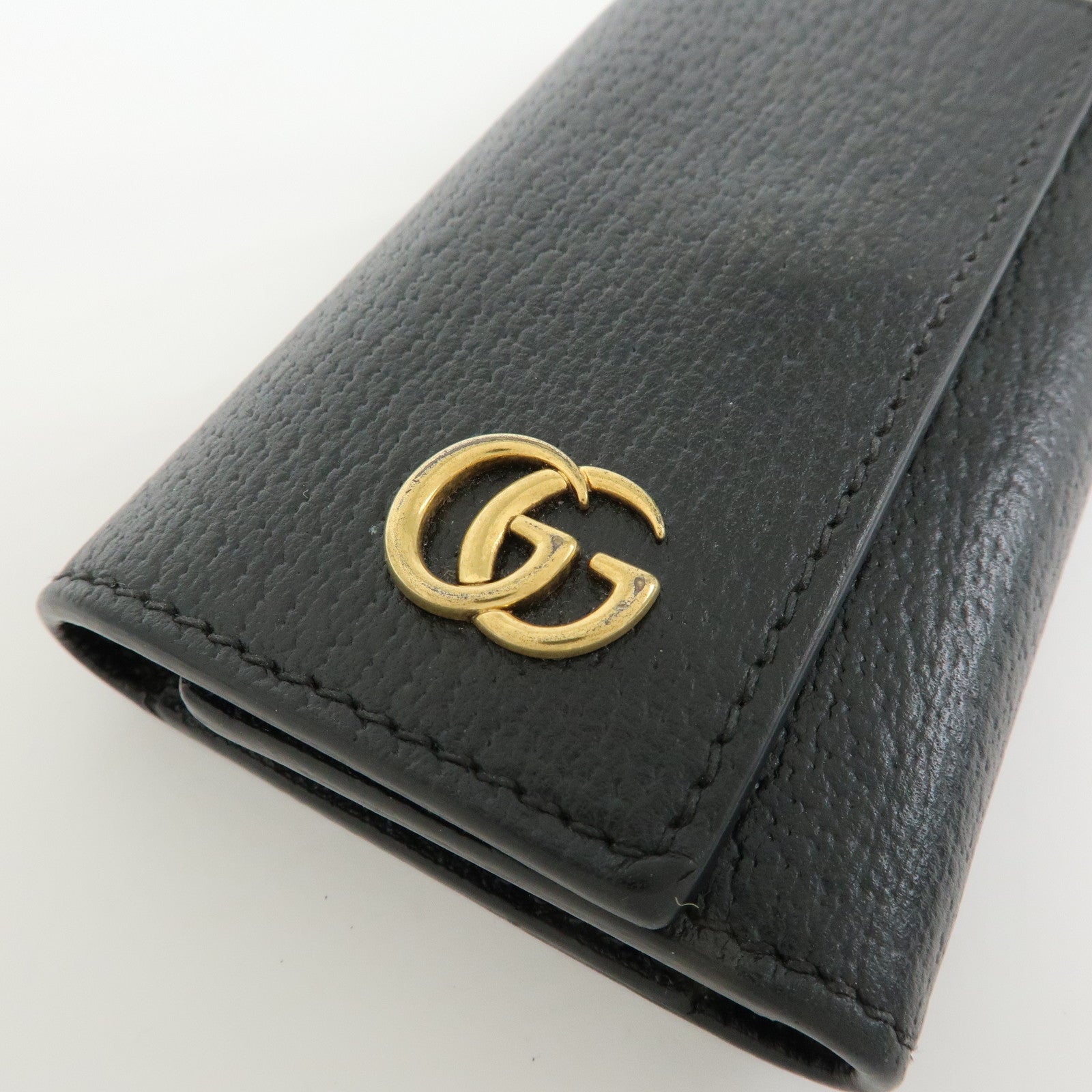 GUCCI GG Marmont Leather 6 Rings Key Case Key Holder Black 435305