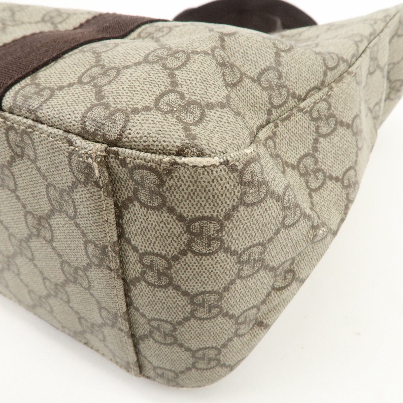 GUCCI GG Supreme Canvas Leather Tote Bag Shoulder Bag Brown 141624