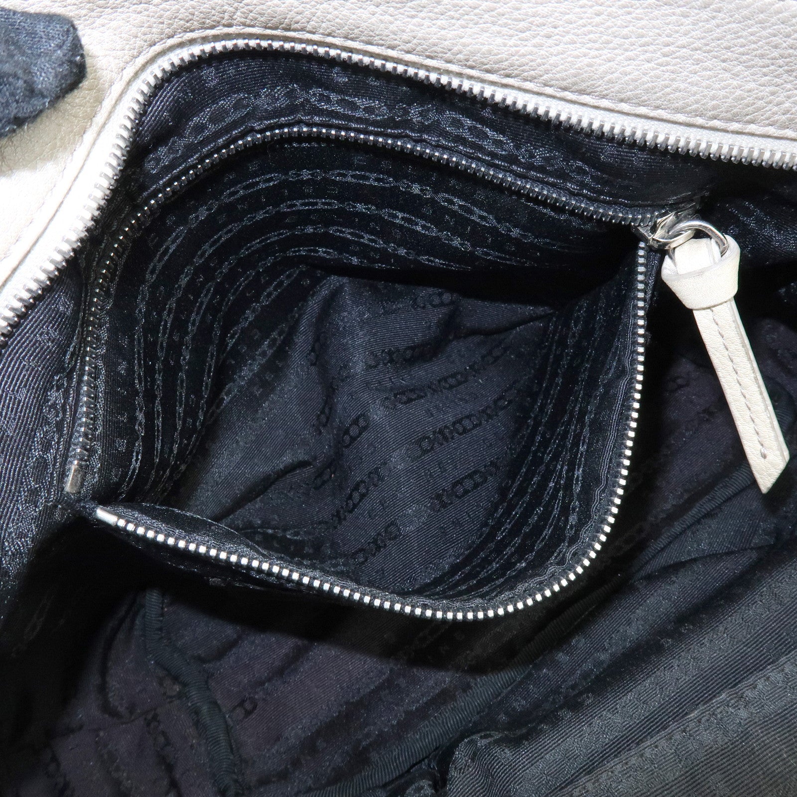 CELINE Bittersweet Leather Shoulder Bag Hand Bag Pearl White