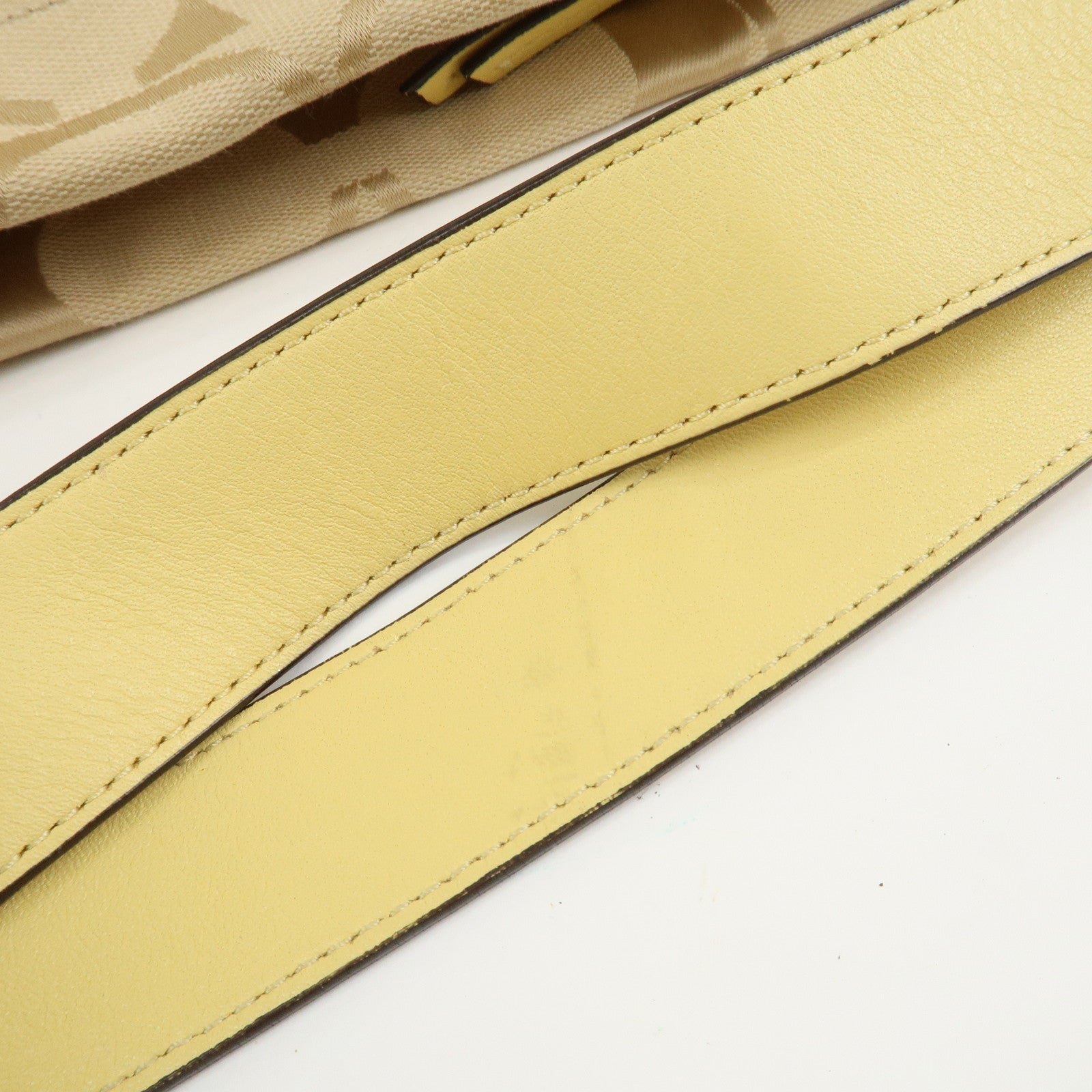 COACH Set of 2  PVC Canvas Leather Shoulder Bag Hand Bag Brown