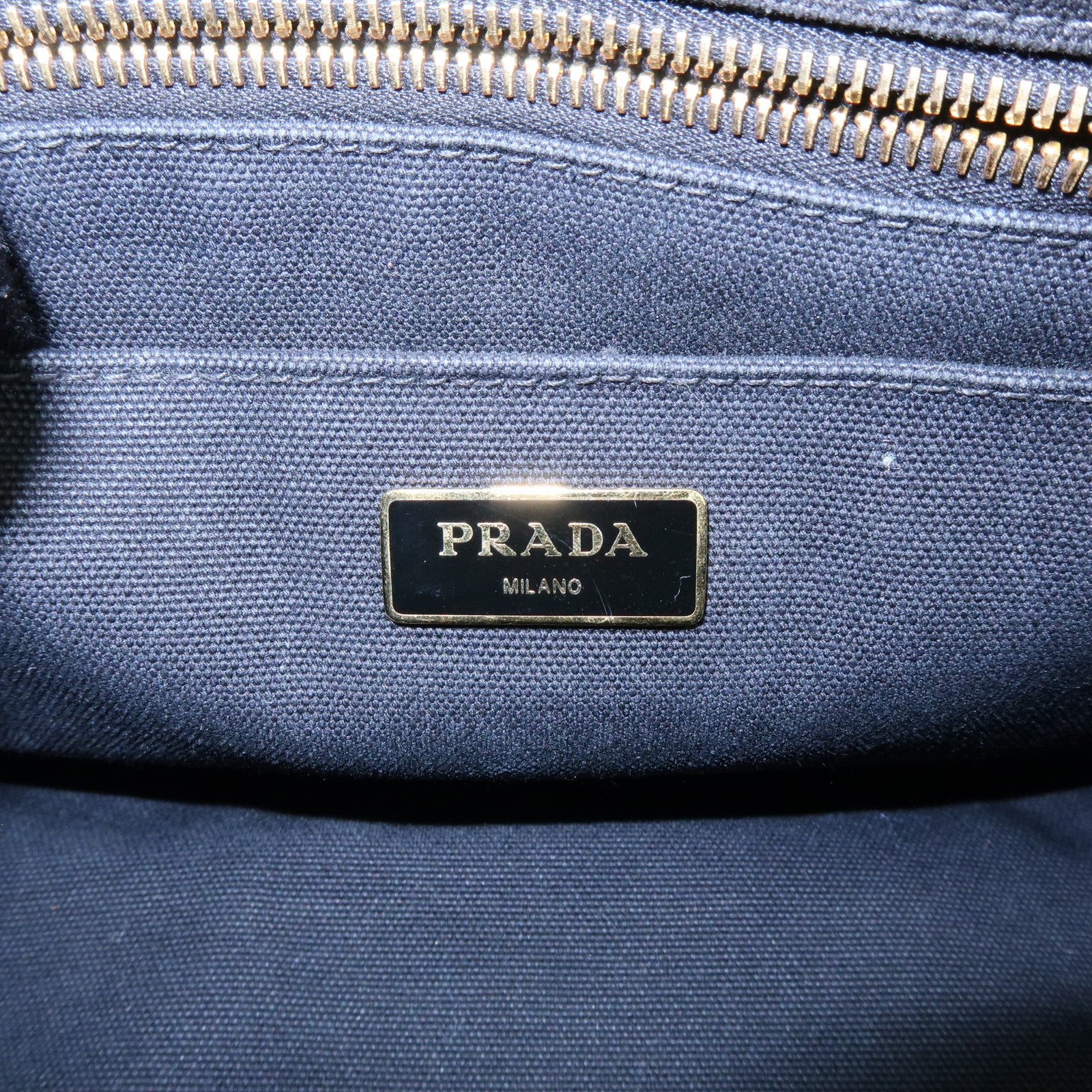 PRADA Triangle Logo Canapa Mini Canvas 2Way Hand Bag Black 1BG439