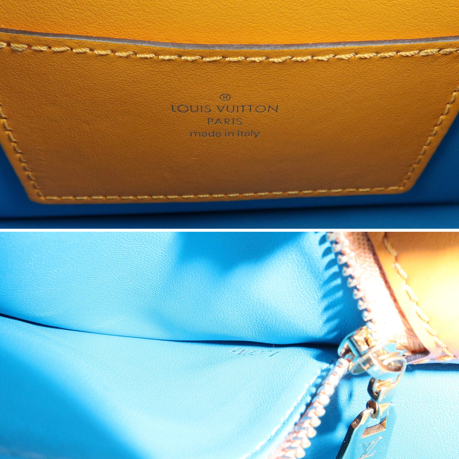 Louis Vuitton Leather Pont Neuf Shoulder Bag Orange M55946