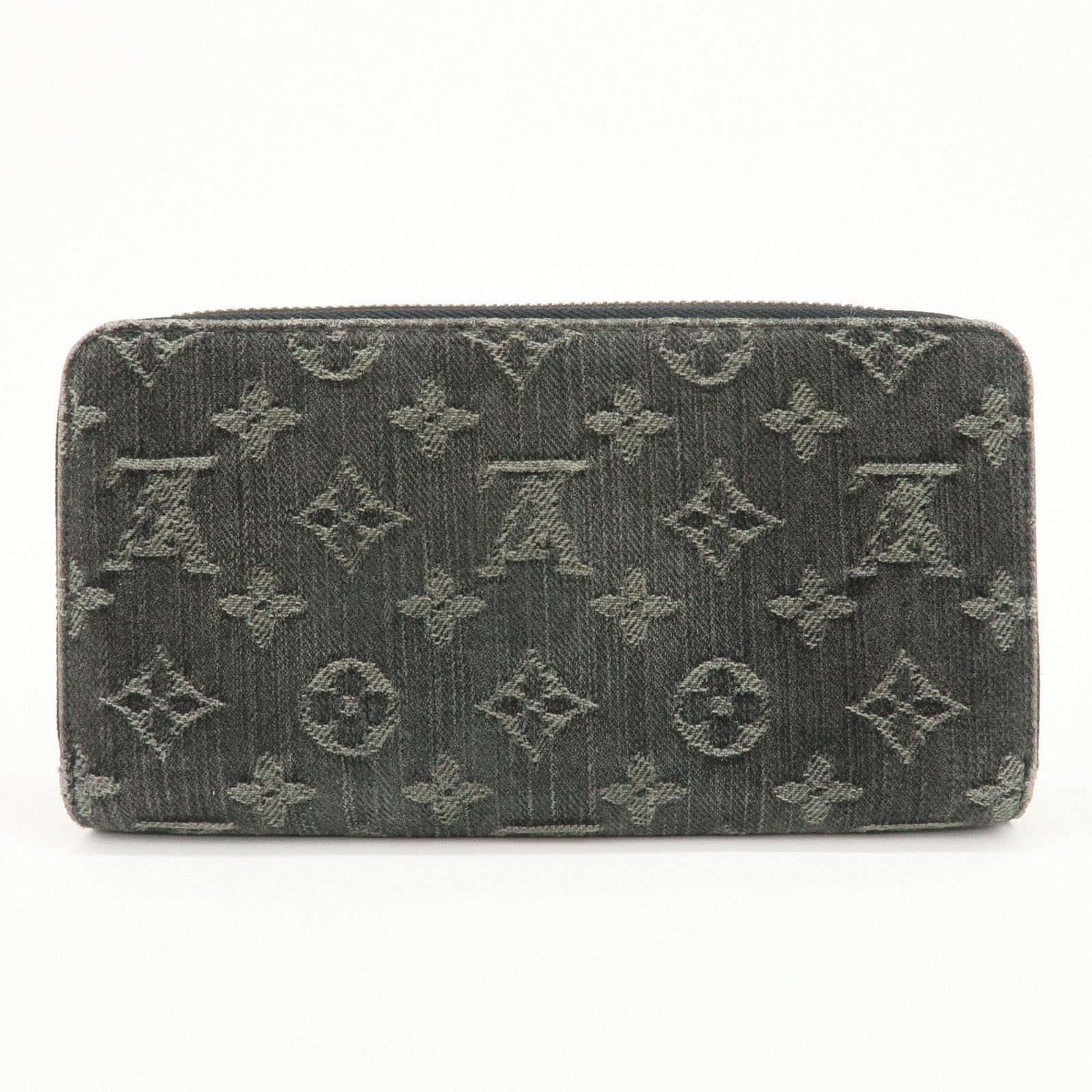 Louis Vuitton Monogram Denim Zippy Wallet Noir Black M95614