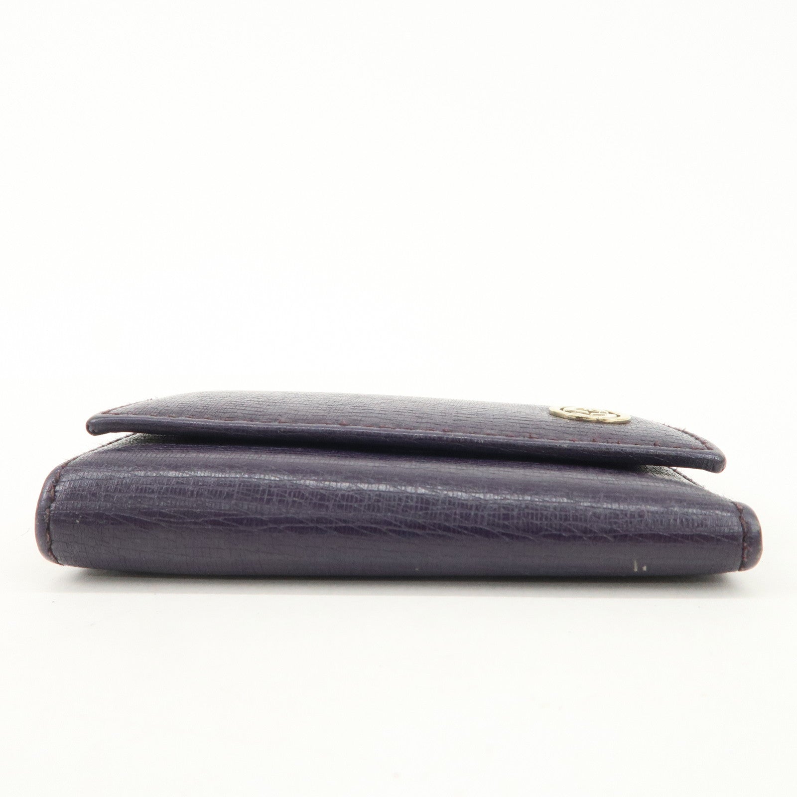 GUCCI Interlocking G Leather 6 Rings Key Case Purple 309706