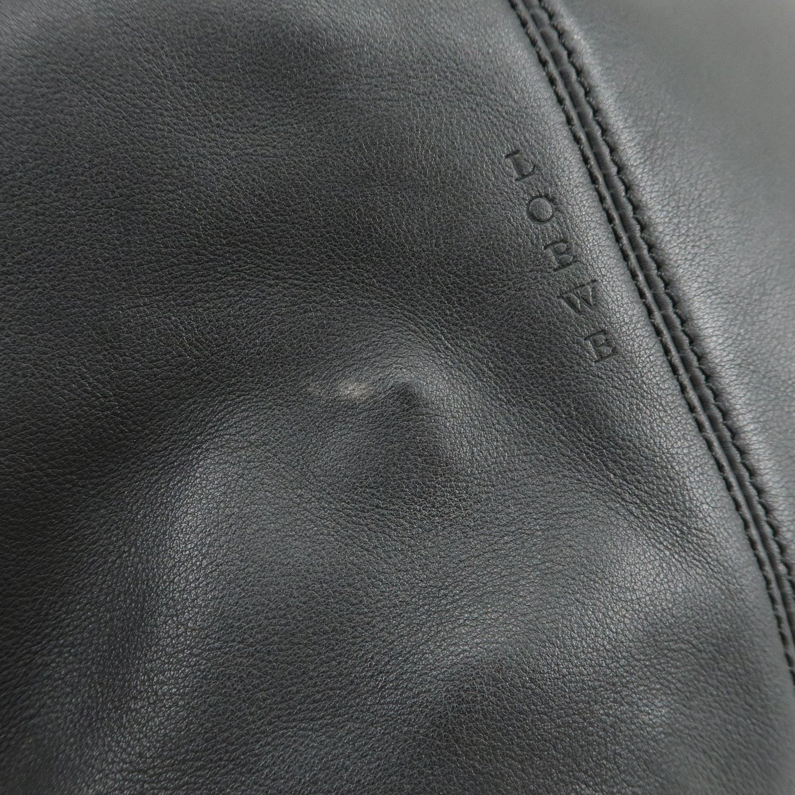 LOEWE Logo Leather Tote Bag Hand Bag Shoulder Bag Black