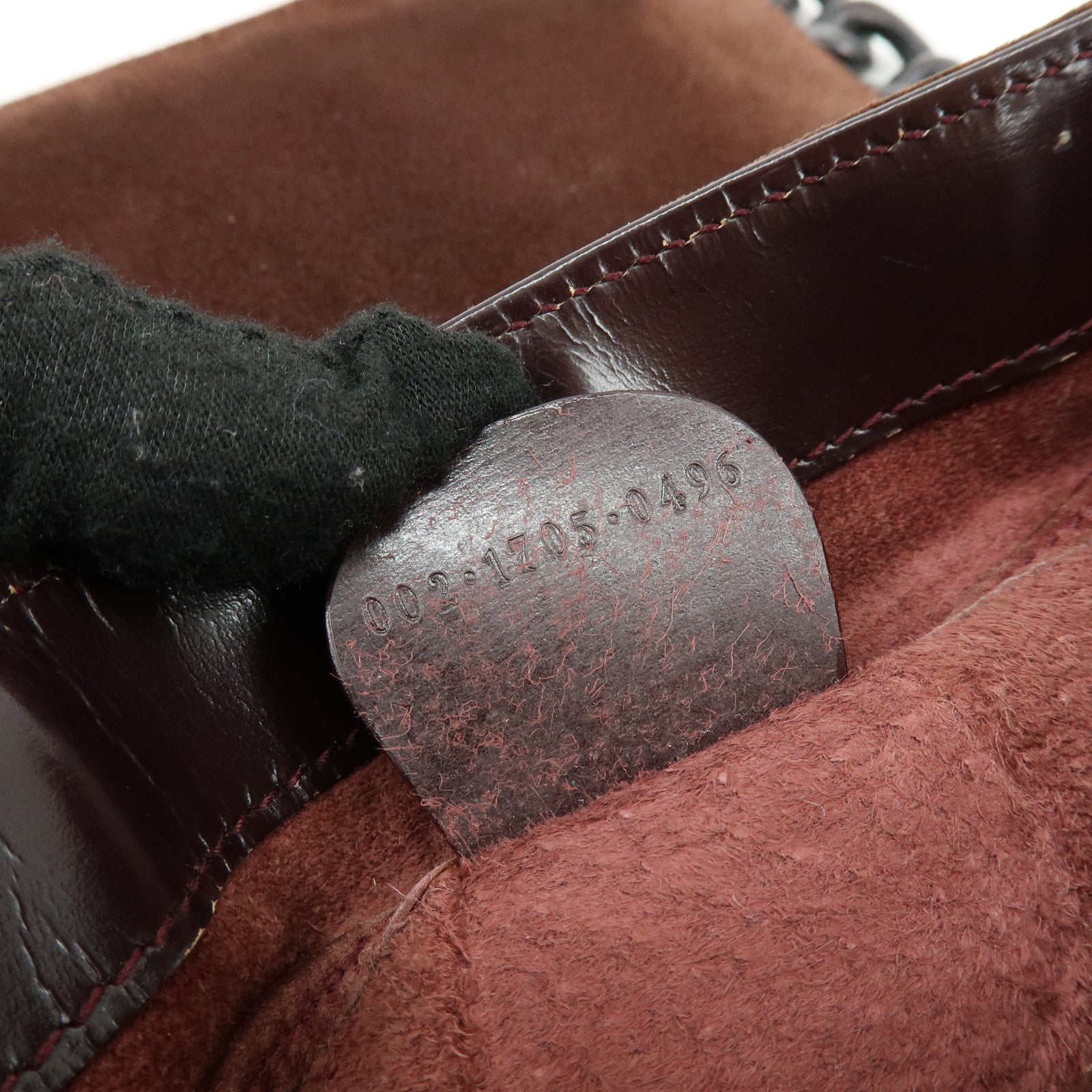 GUCCI Suede Wood Shoulder Bag Crossbody Bag Brown 002・1705