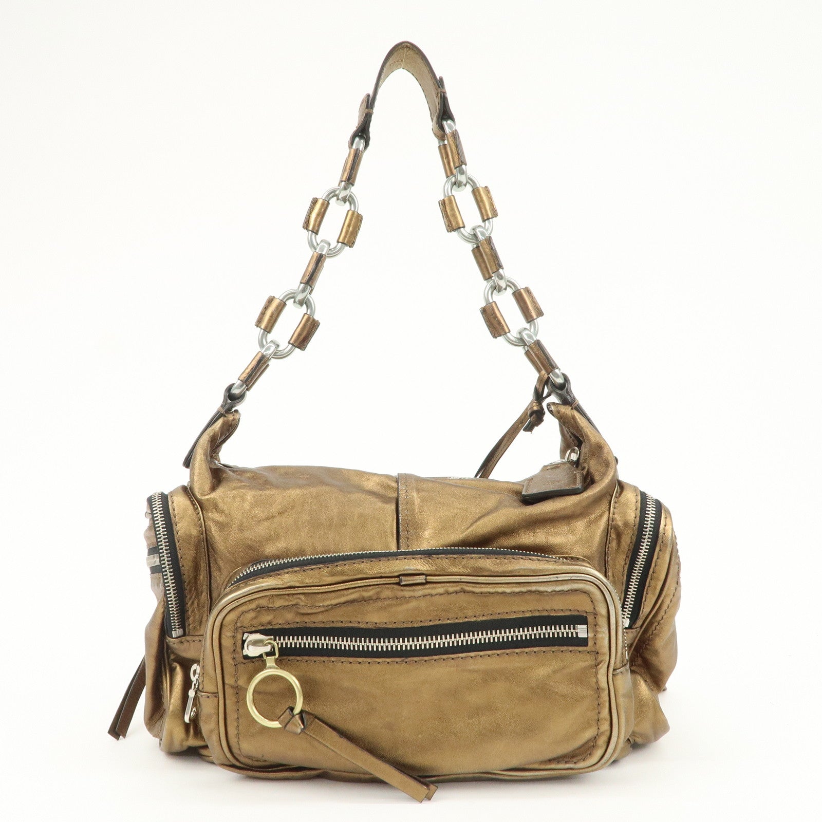 Chloe Betty Leather Shoulder Bag Hand Bag Bronze