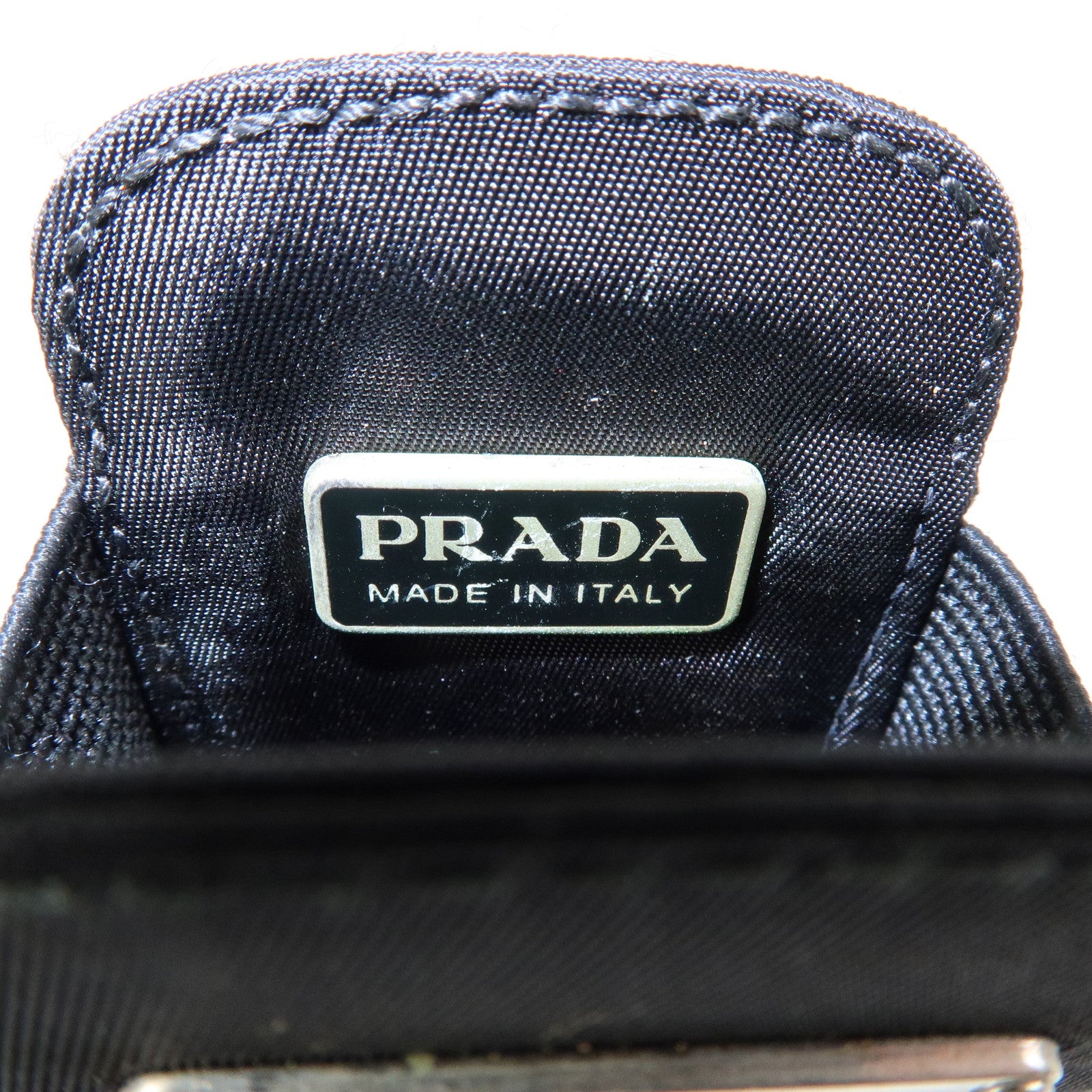 PRADA Triangle Logo Set of 4 Metal Key Case Bag Charm Black Gold