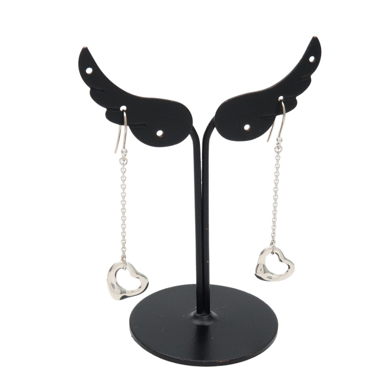 Tiffany & Co Open Heart Drop Earrings SV925 Silver