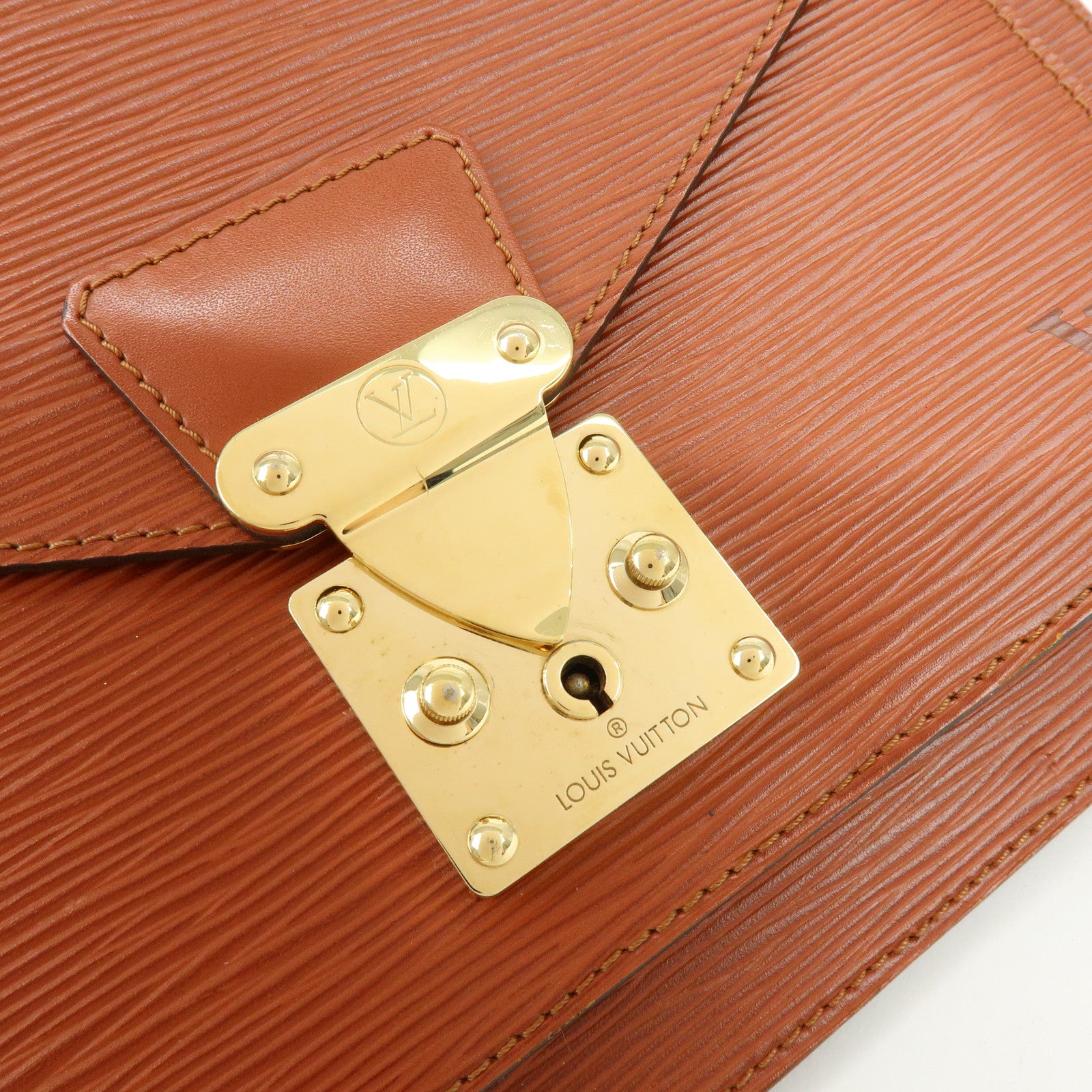Louis Vuitton Epi Monceau 2way Bag Hand Bag Kenya Brown M52123