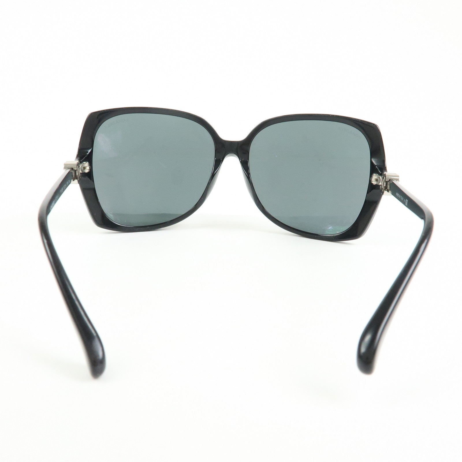 CHANEL COCO Mark Plastic Sunglasses 61□16 Black 5216-A