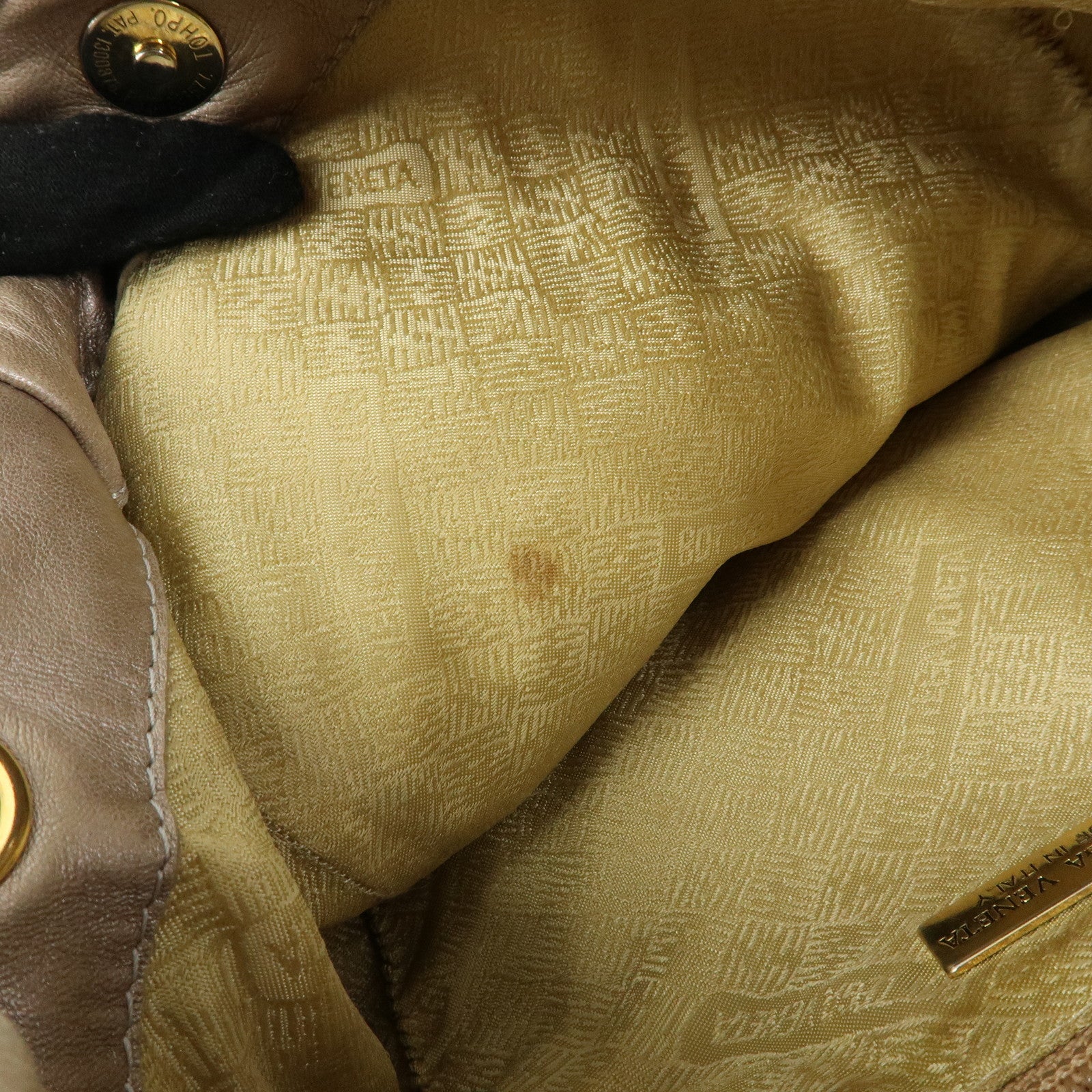 BOTTEGA VENETA Intrecciato Leather Shoulder Bag Beige