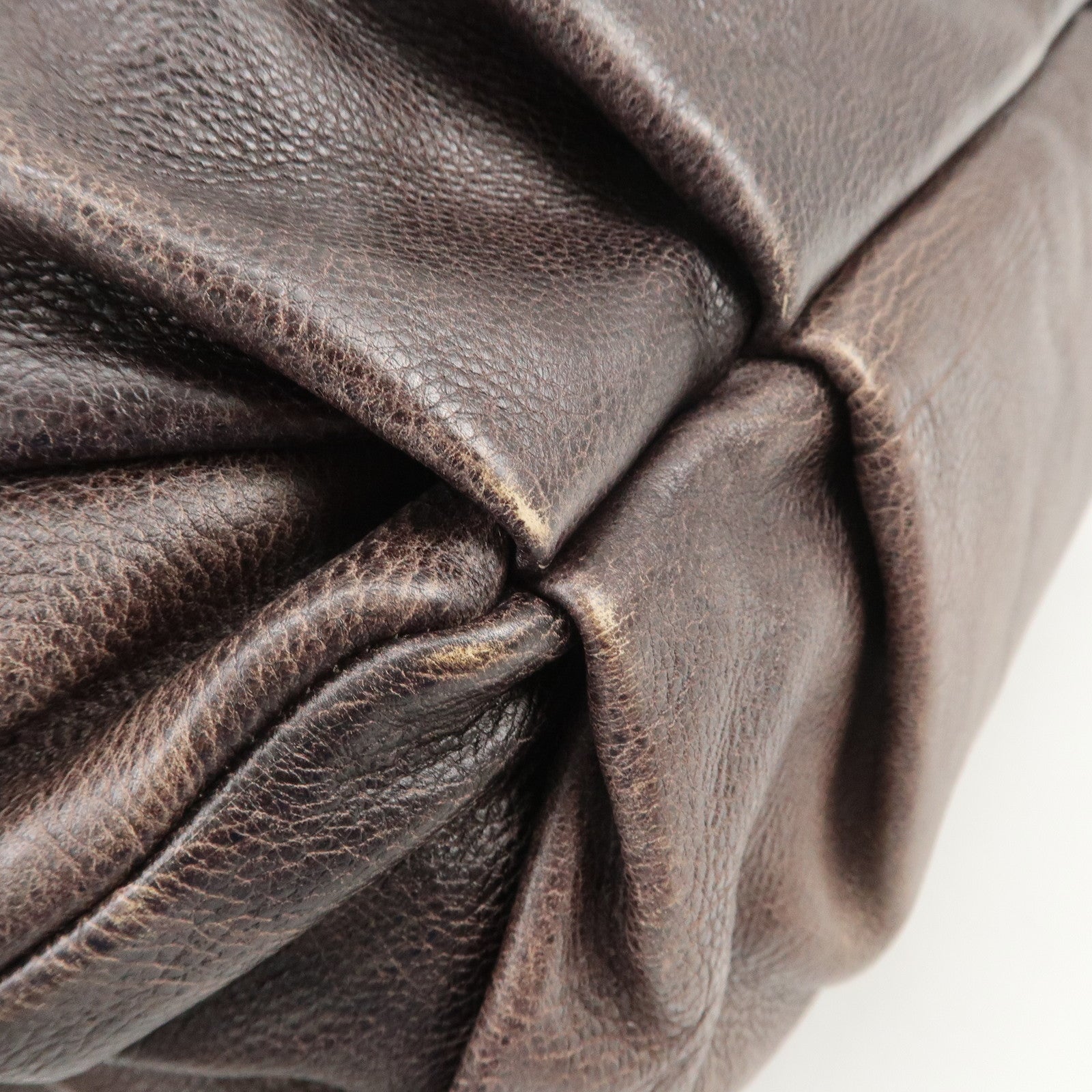 PRADA Leather Gradation Shoulder Bag Brown BR4070