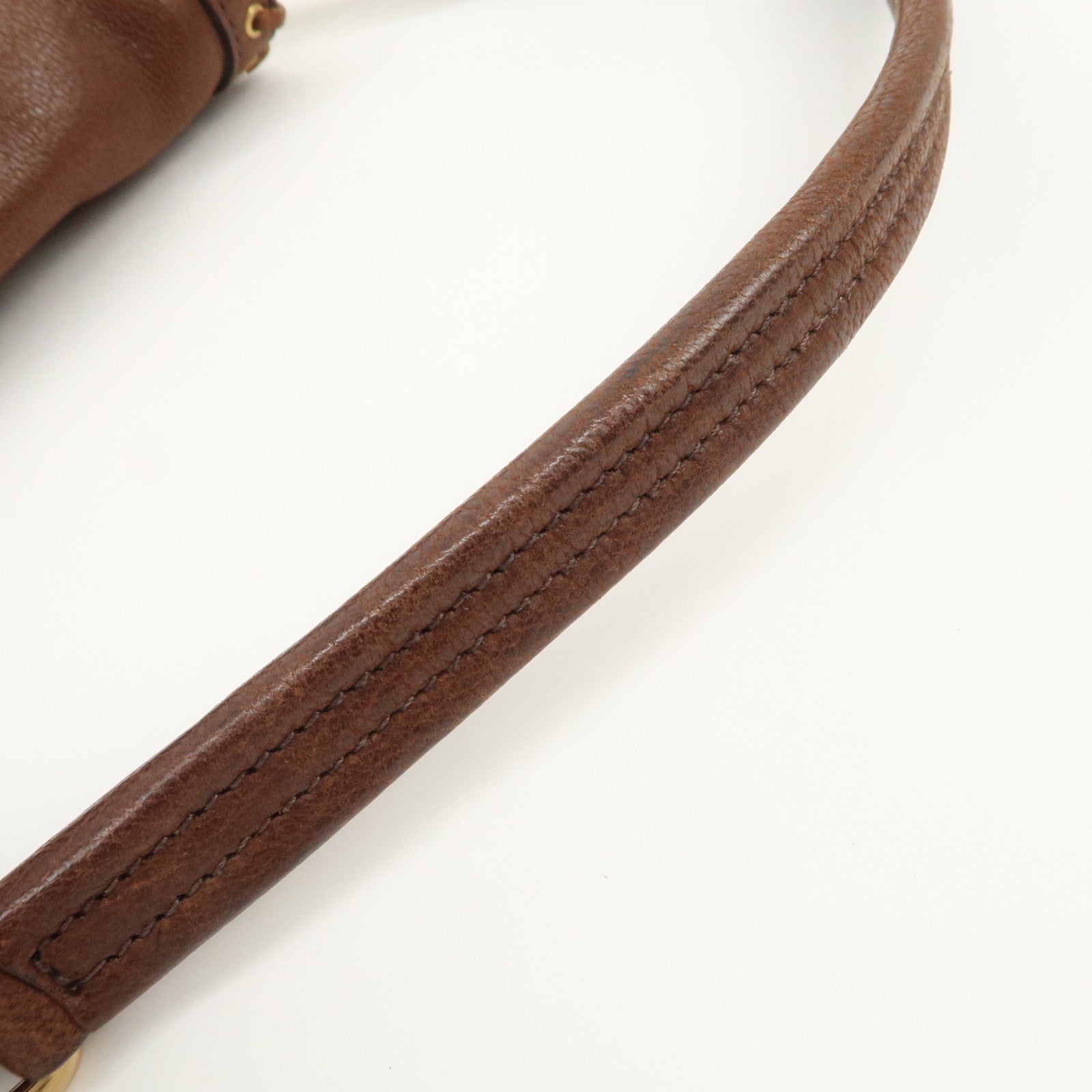 PRADA Fringe Leather 2Way Bag Shoulder Bag Clutch Bag Brown BR3165