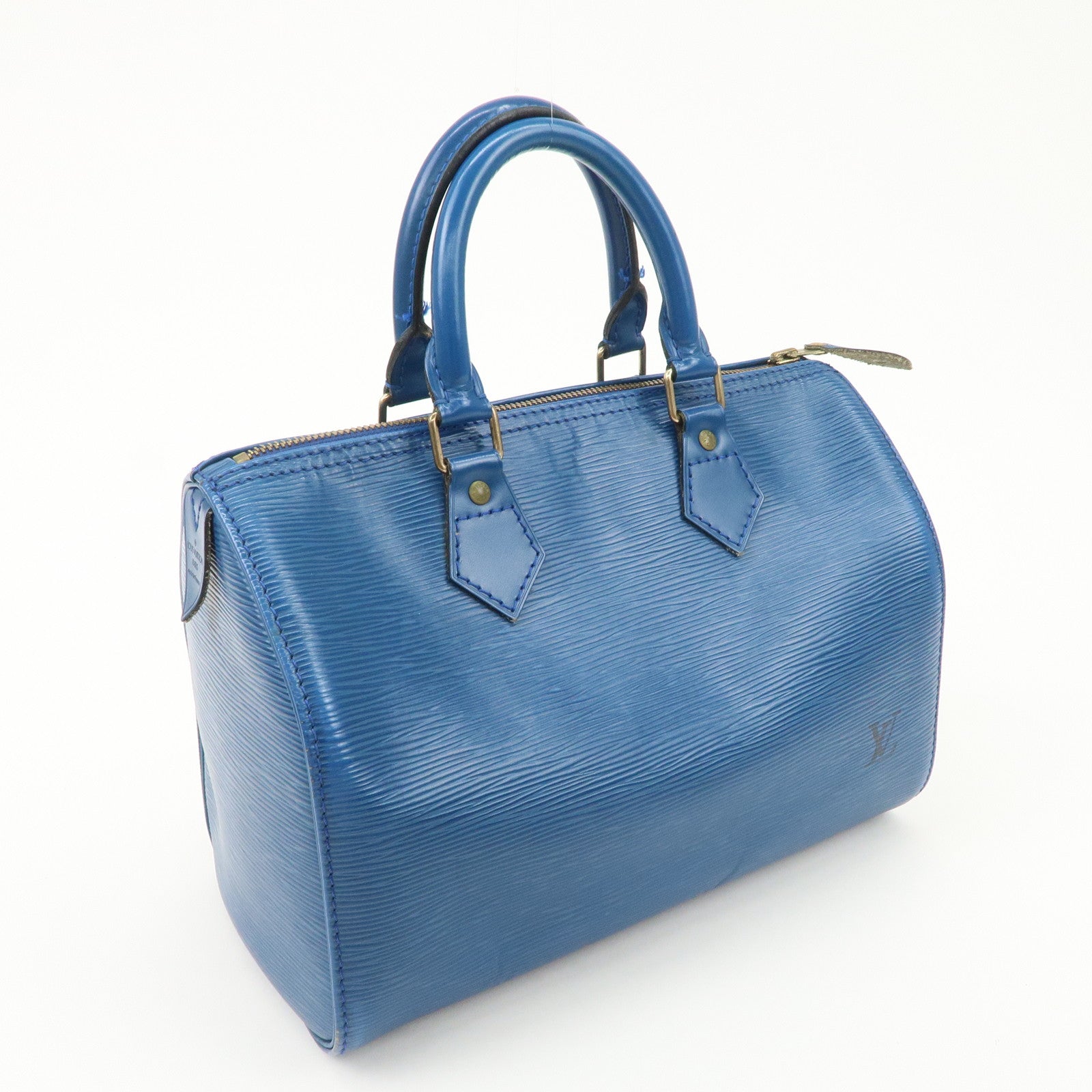 Louis Vuitton Epi Speedy 25 Hand Bag Boston Bag Blue M43015