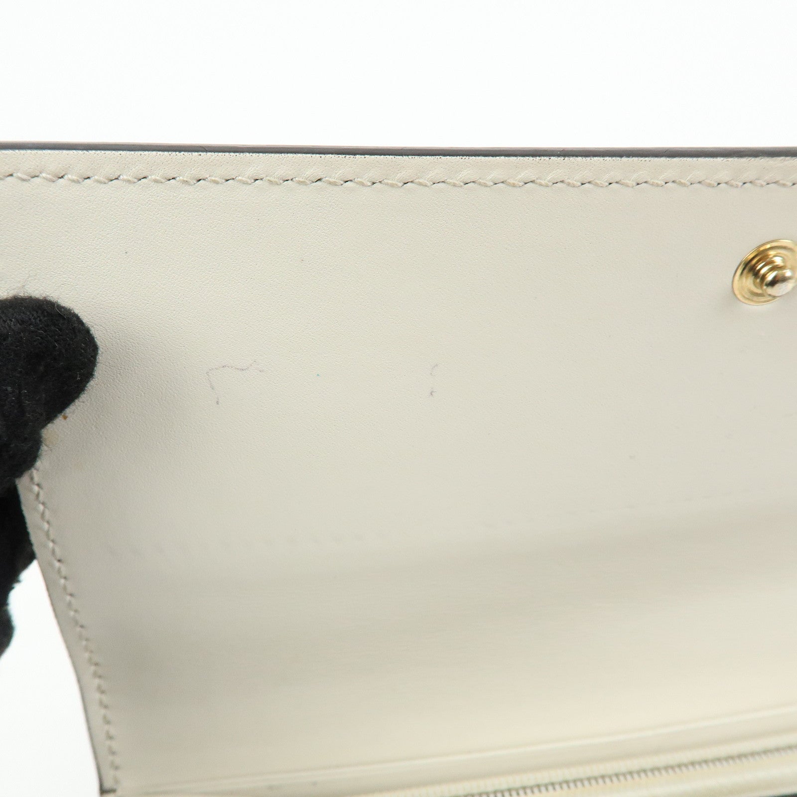 GUCCI GG Supreme Leather Flap Long Wallet Navy Beige 410100