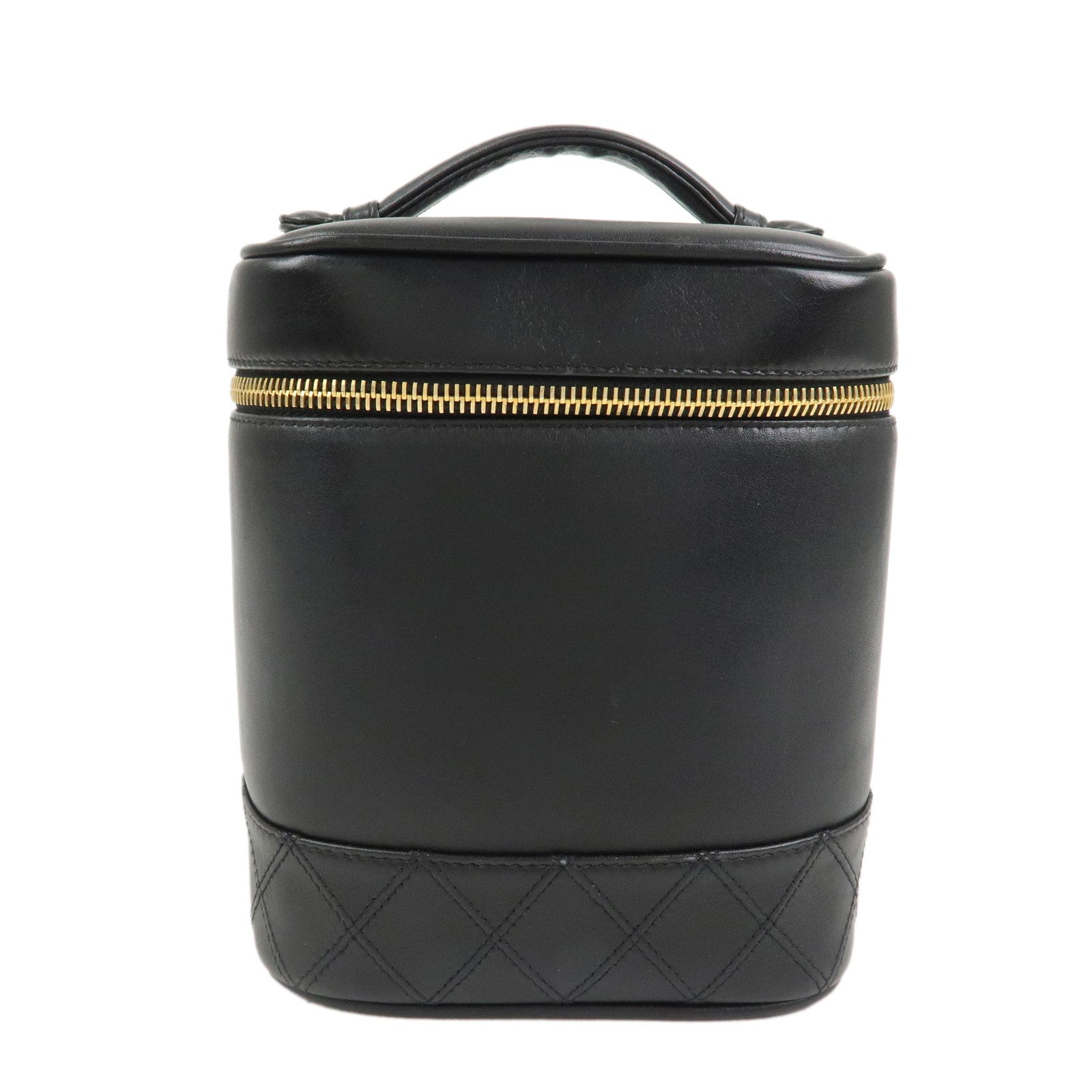 CHANEL Bicolore Lamb Skin Vanity Bag Hand Bag Makeup Bag A01619