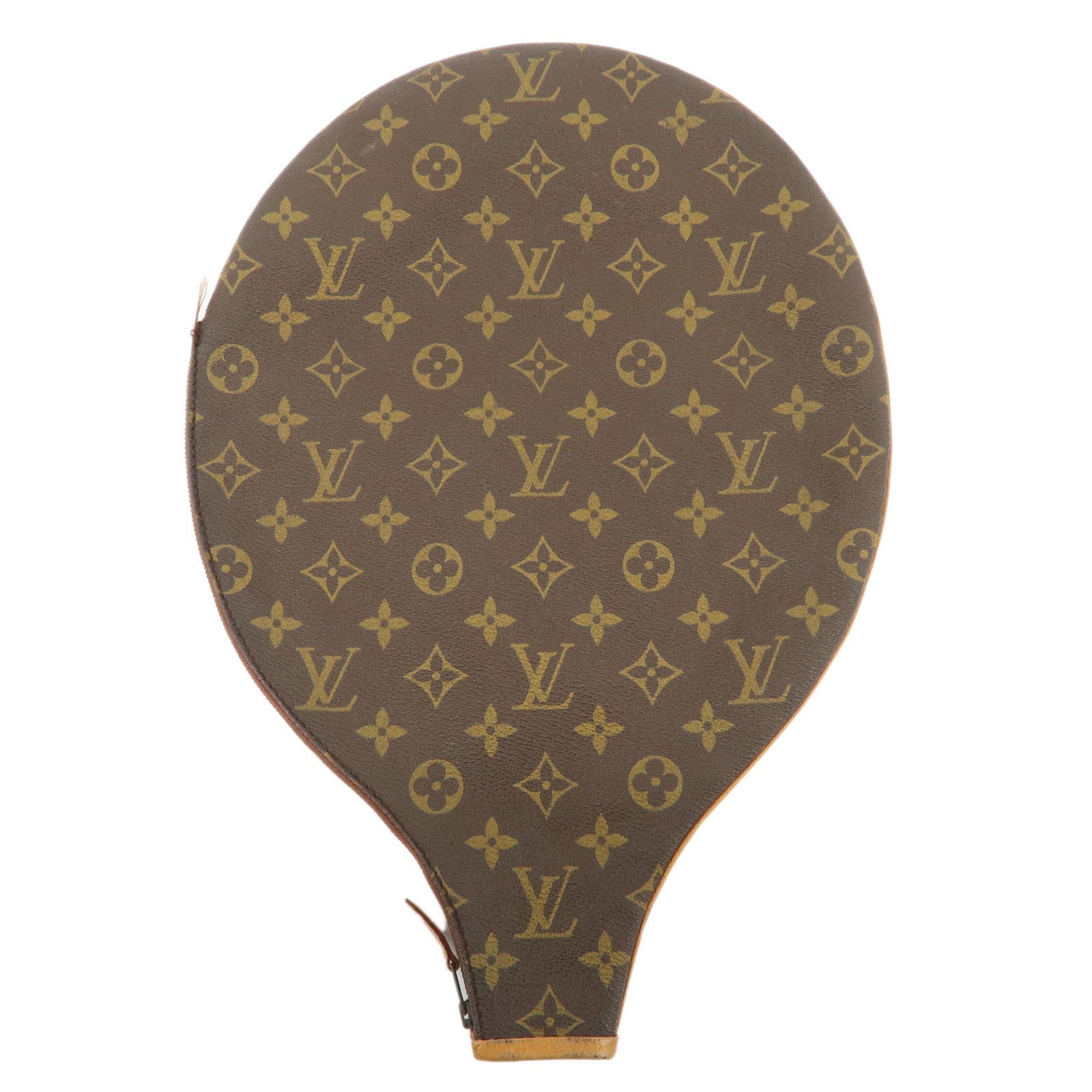 Louis Vuitton Monogram Canvas Leather Racket Case Brown Used