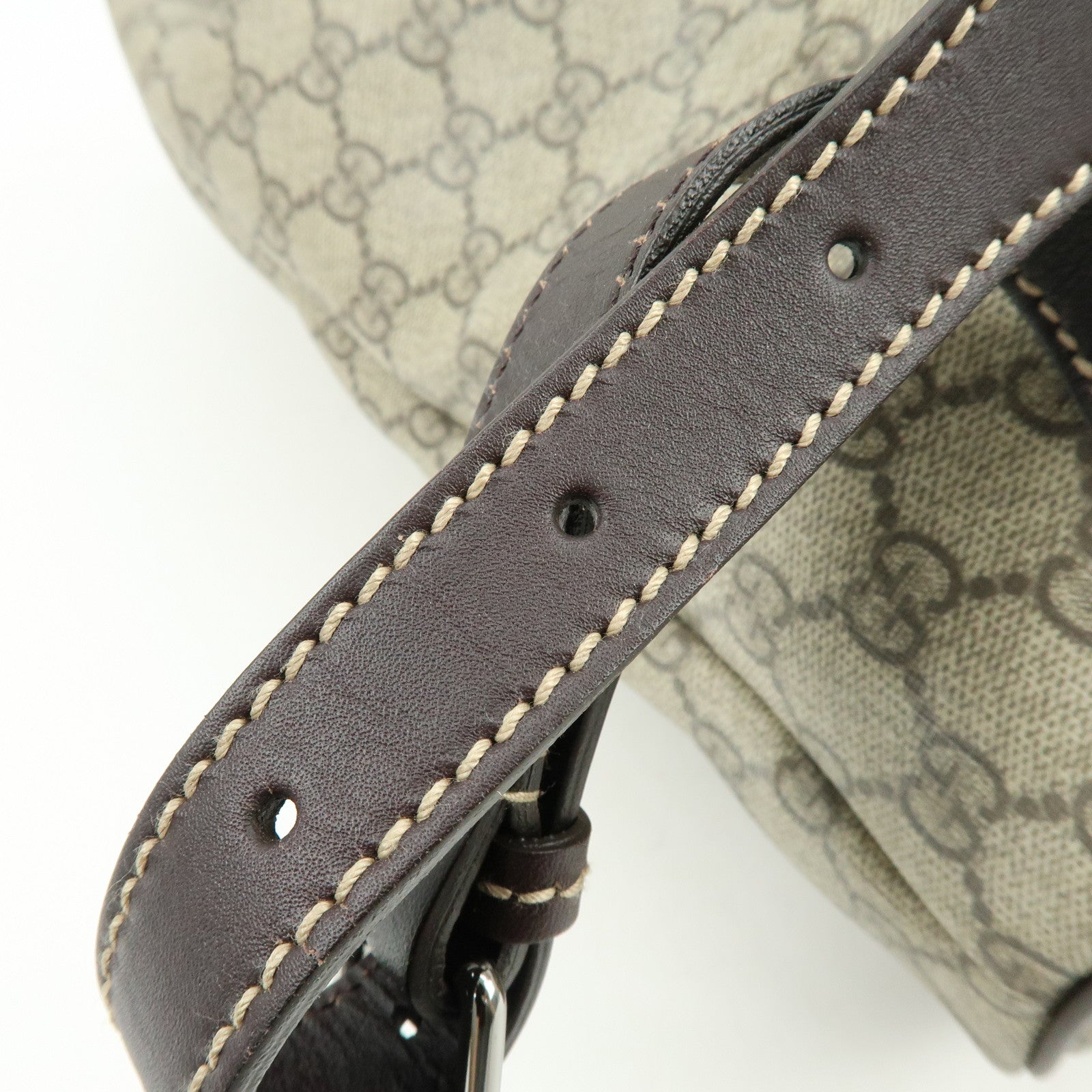 GUCCI GG Supreme Leather Backpack Rucksack Beige Brown 189745