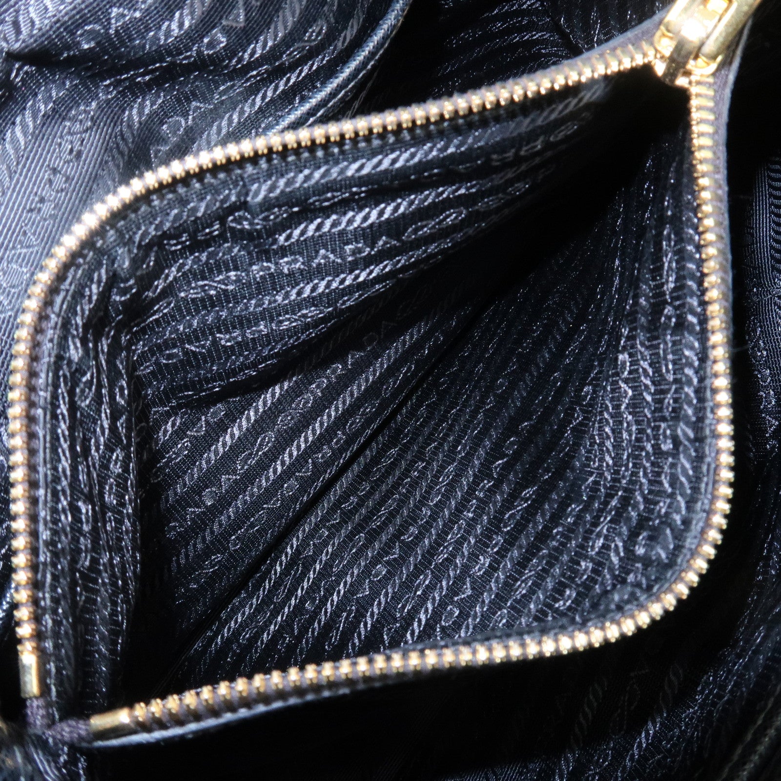 PRADA Logo Nylon Leather 2Way Hand Bag Shoulder Bag Black 1BA173