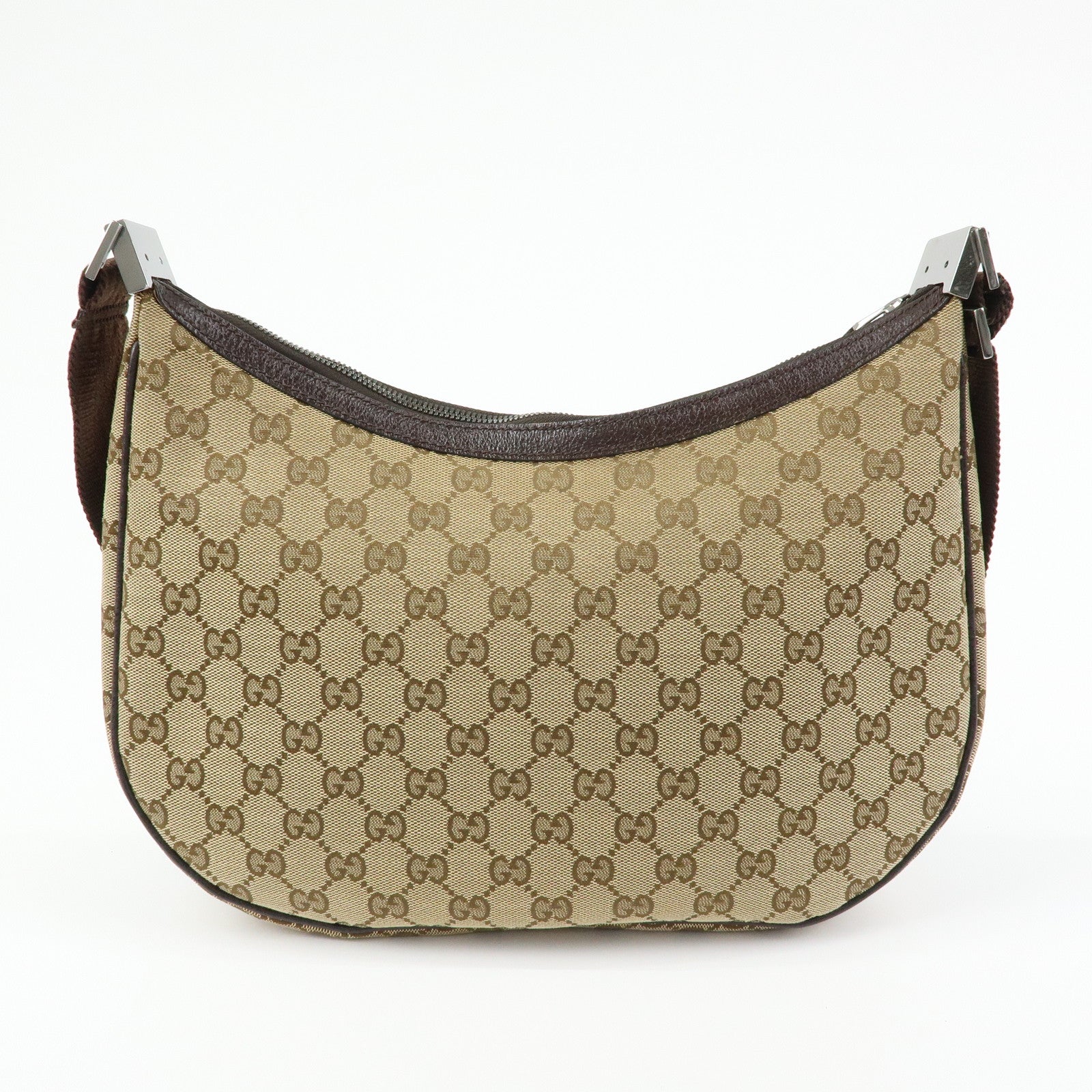 GUCCI GG Canvas Leather Shoulder Bag Crossbody Bag Beige 122790