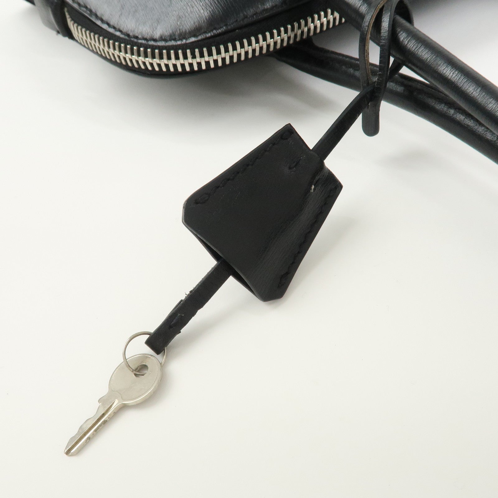 PRADA Triangle Logo Nylon Leather Shoulder Bag Hand Bag Black