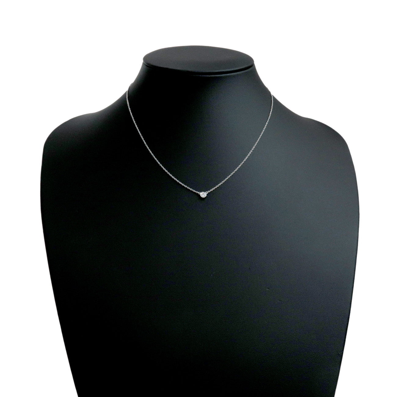 Tiffany & Co By The Yard 1P Diamond Necklace PT950 Platinum