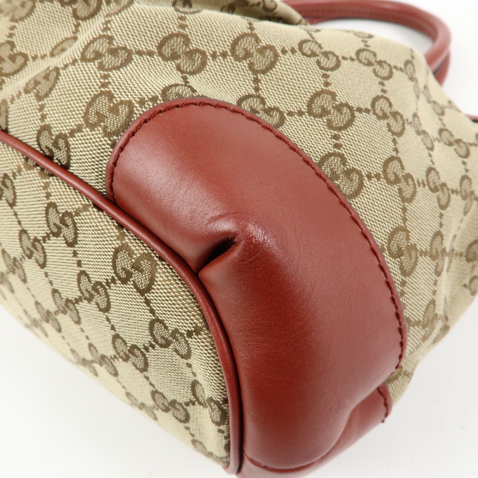 GUCCI Interlocking G GG Canvas Leather 2Way Bag Beige Red 247902