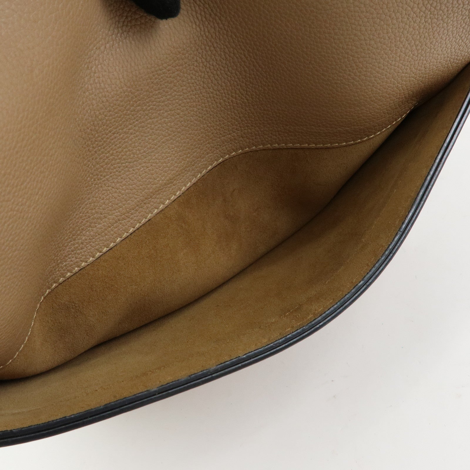 LOEWE Calf Leather Shoulder Bag Gate Bag Medium Beige Black
