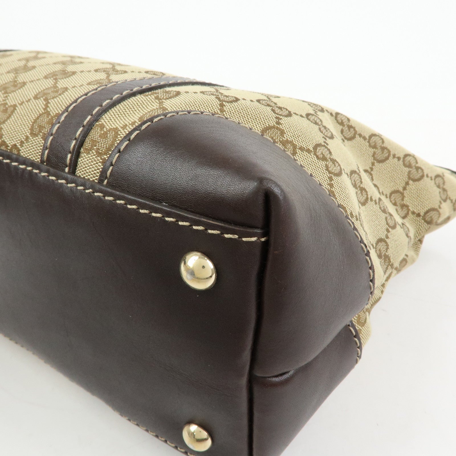 GUCCI Interlocking G Lovely Canvas Tote Bag Beige Brown 257069