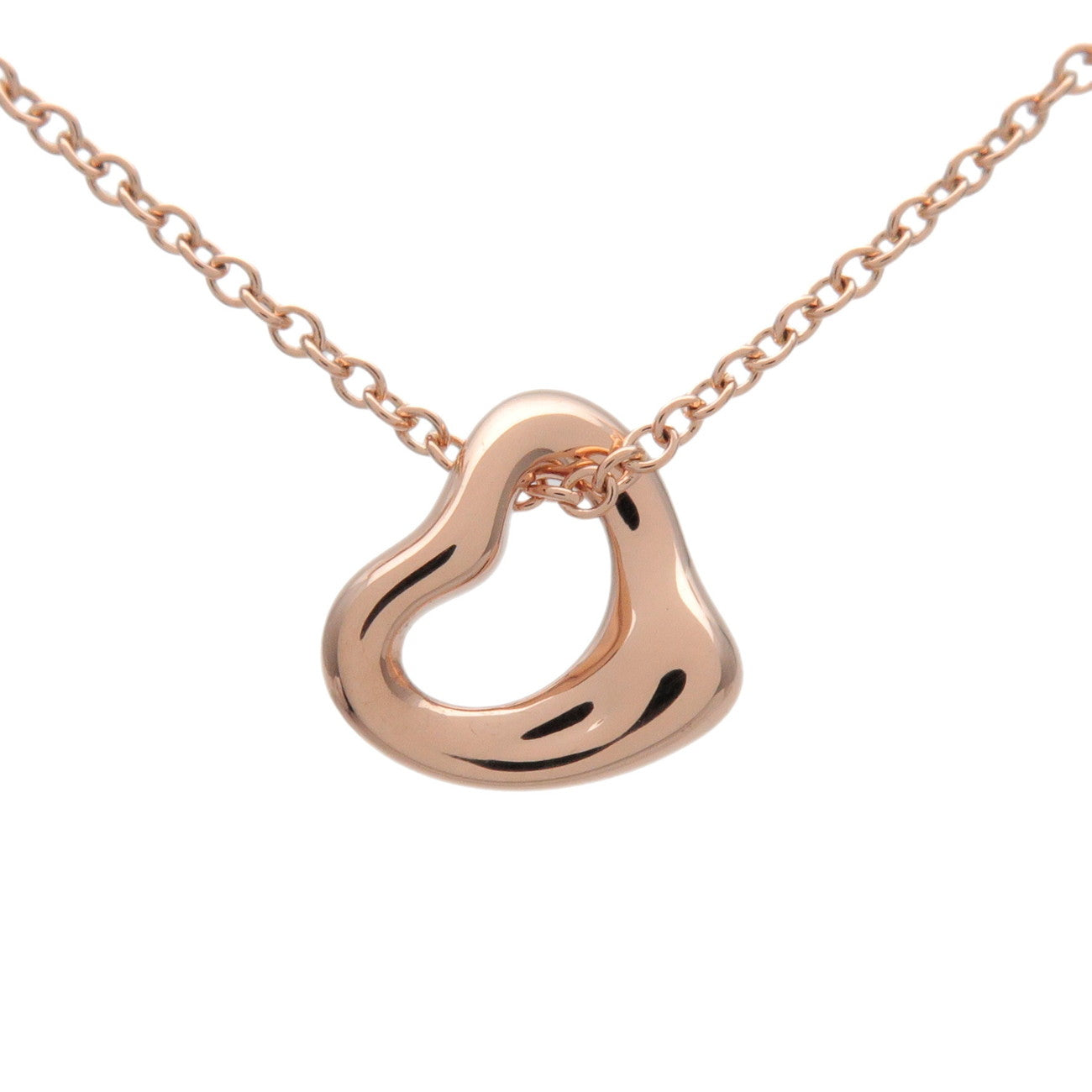 Tiffany & Co Open Heart Necklace K18PG 750PG Rose Gold