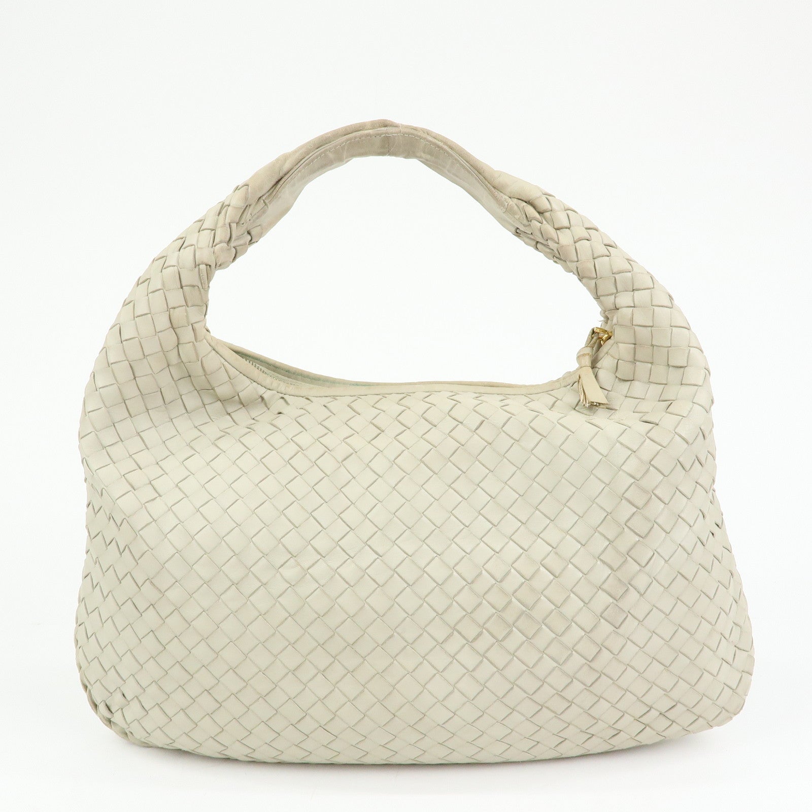 BOTTEGA VENETA Intrecciato Leather Shoulder Bag Hand Bag Ivory
