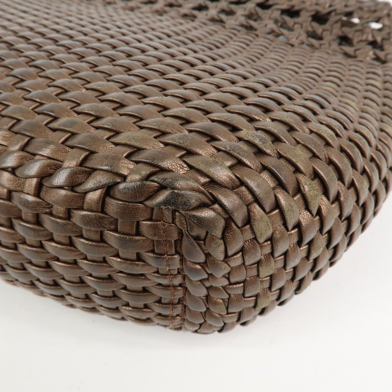 Ferragamo Gancini Logo Leather Tote Bag Shoulder Bag Brown