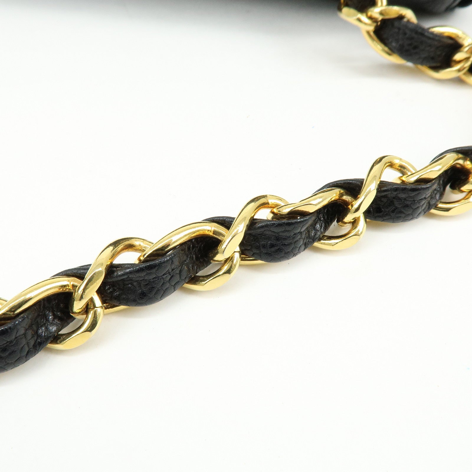 CHANEL Matelasse COCO Mark Caviarskin Chain Shoulder Bag Black