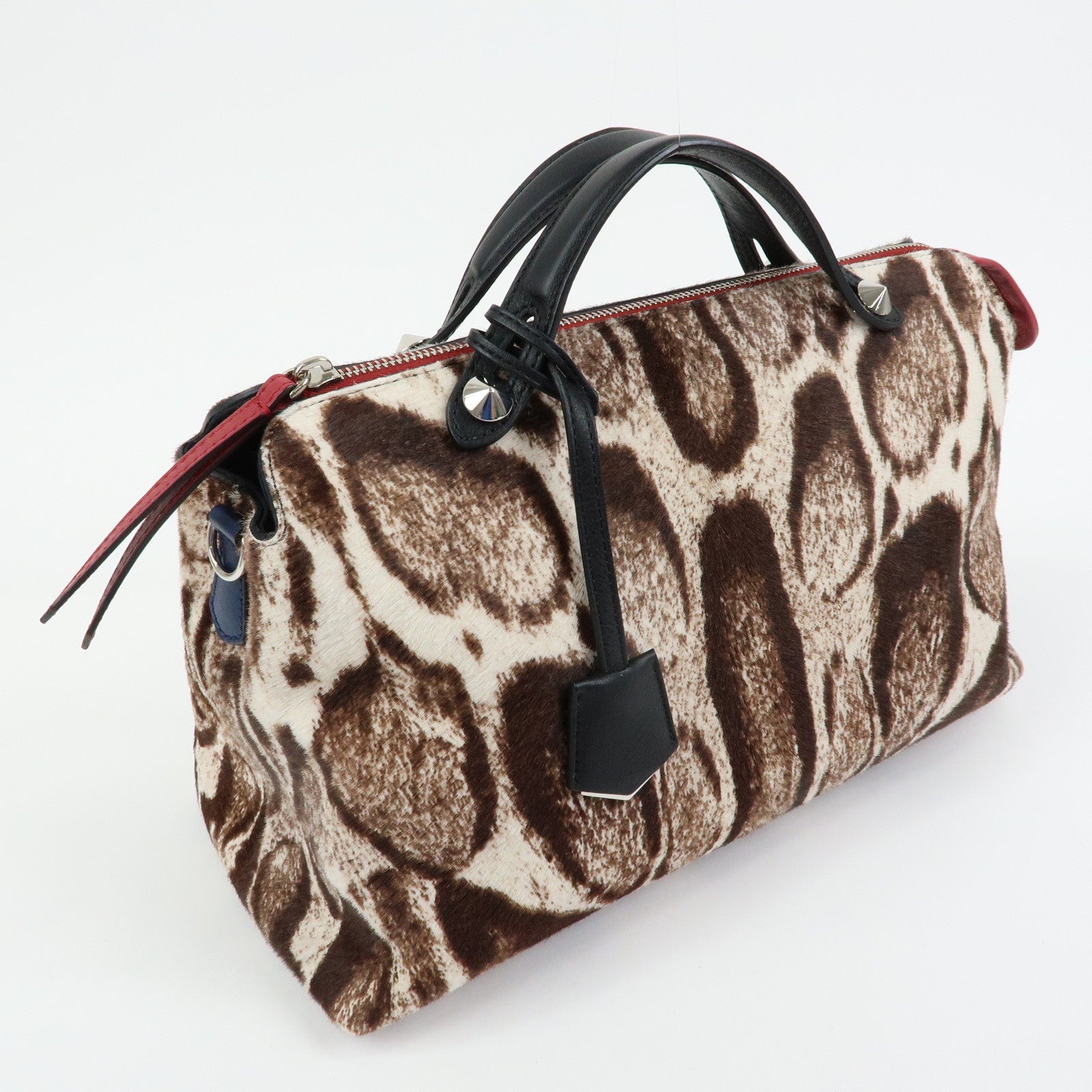 FENDI By The Way Pony Hair Calf Leather Leopard 2Way Bag 8BL125
