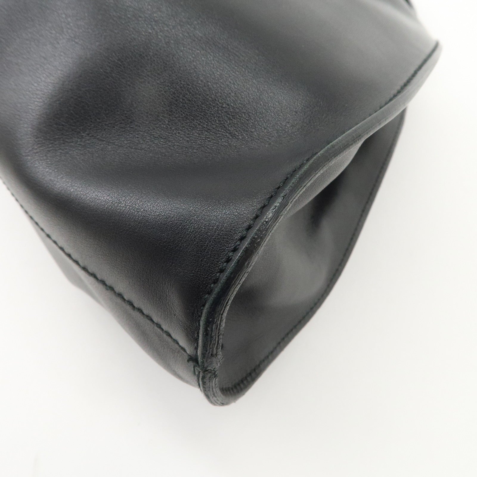 GUCCI Leather Tote Bag Hand Bag Black 76554