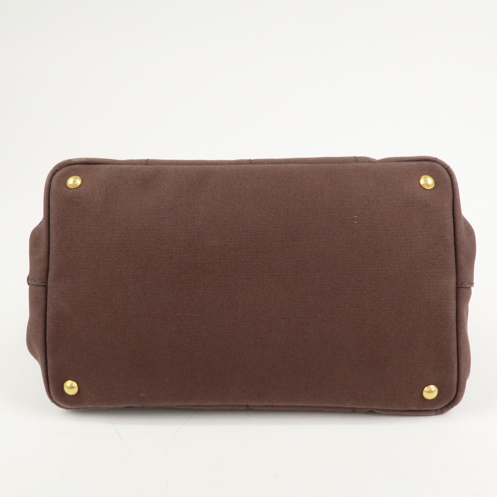 PRADA Logo Canapa 2Way Tote Bag Hand Bag Brown BN2642