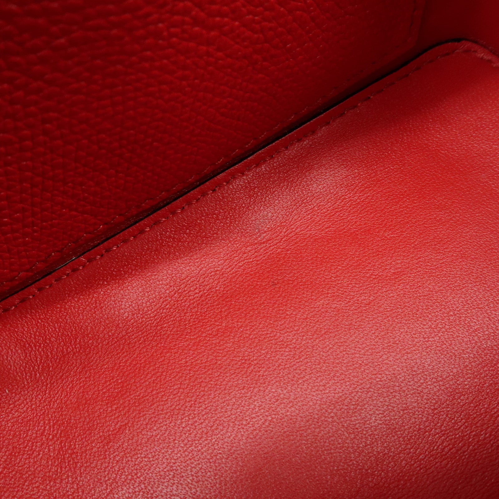 VALENTINO V Logo Leather 2Way Mini Hand Bag Chain Vanity Bag Red