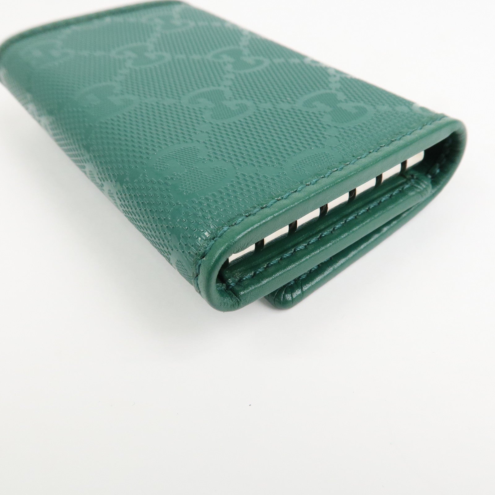 GUCCI GG Implement PVC Leather 6 Rings Key Case Green 138093