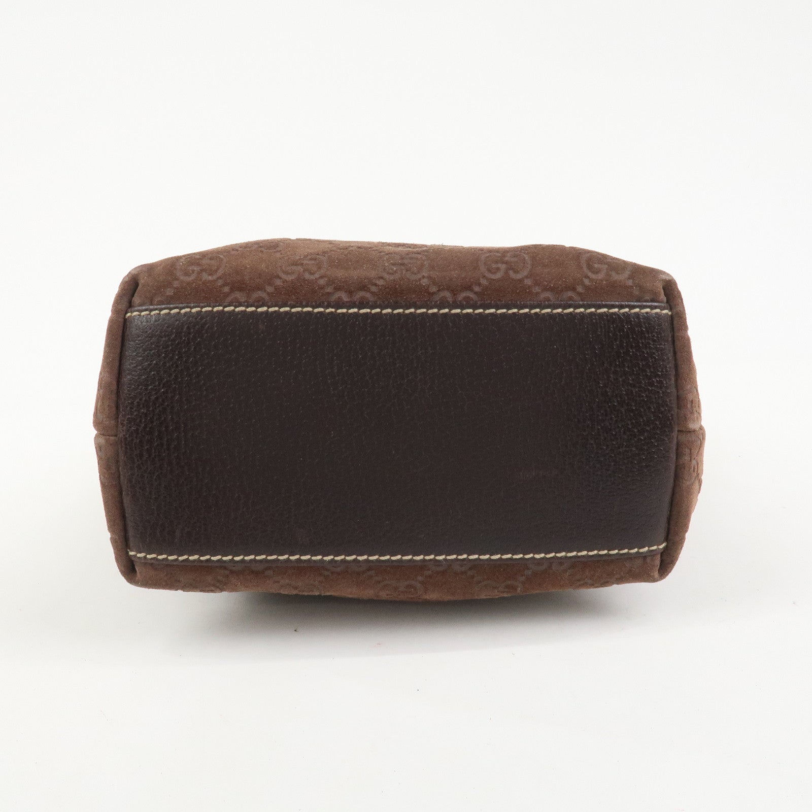 GUCCI GG Monogram Suede Leather Tote Bag Brown 153361