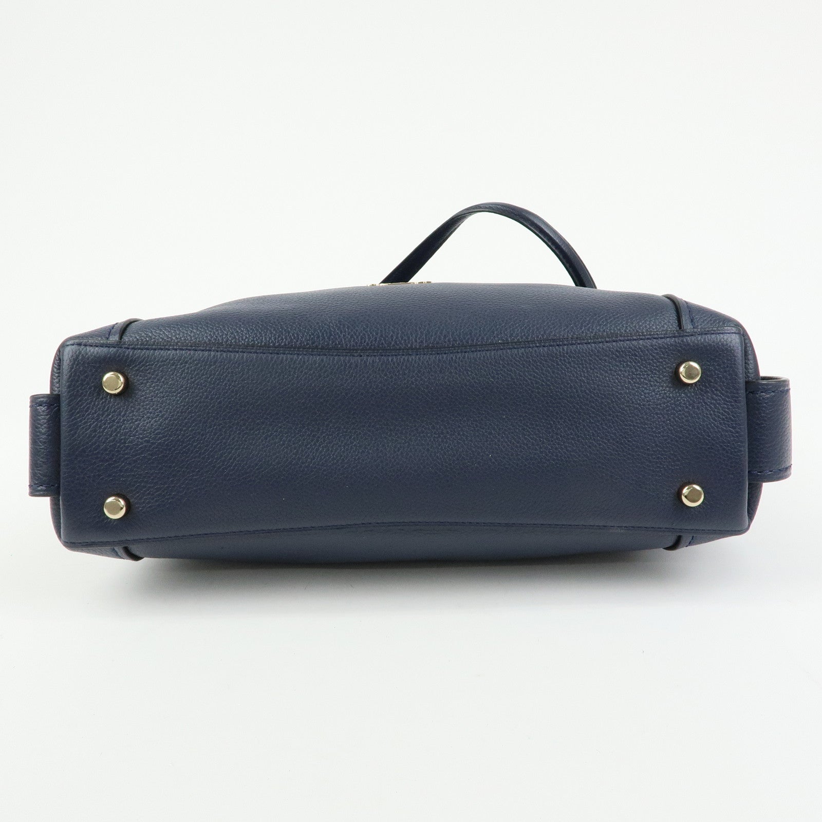 COACH Edie Leather Tote Bag Shoulder Bag Hand Bag Navy