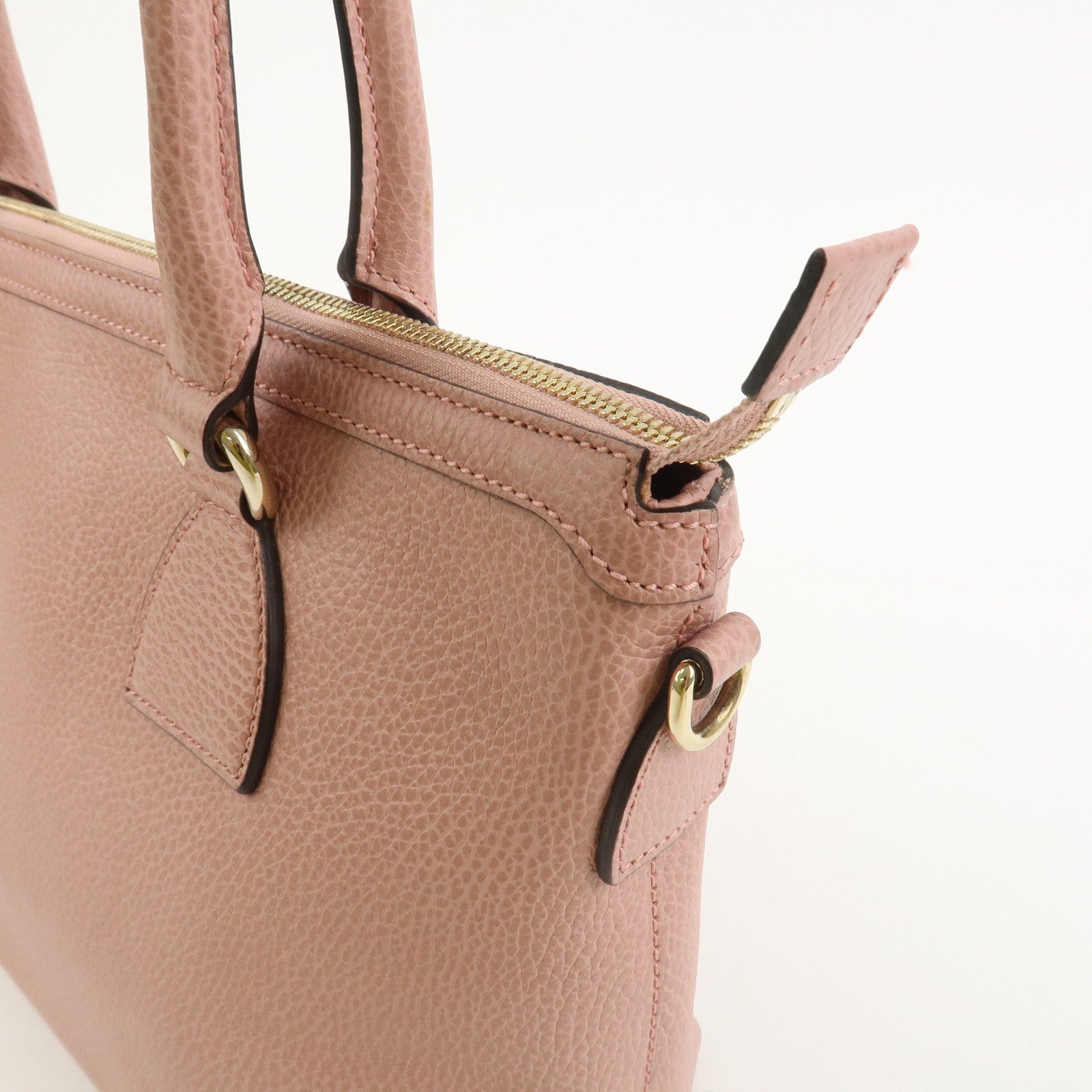GUCCI Interlocking G Leather 2Way Hand Bag Shoulder Bag Pink 449659