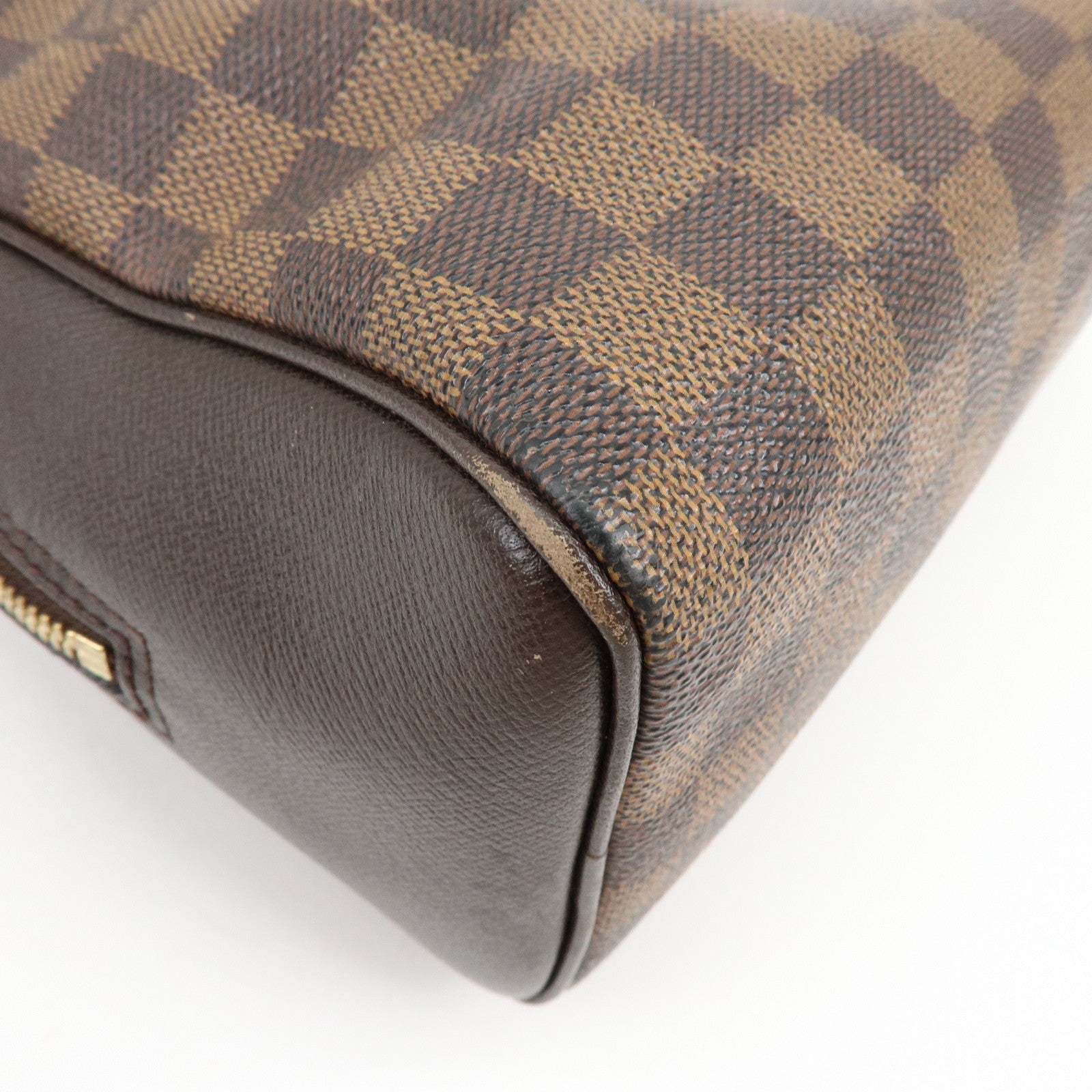 Louis Vuitton Damier Canvas Leather Triana Hand Bag Ebene N51155