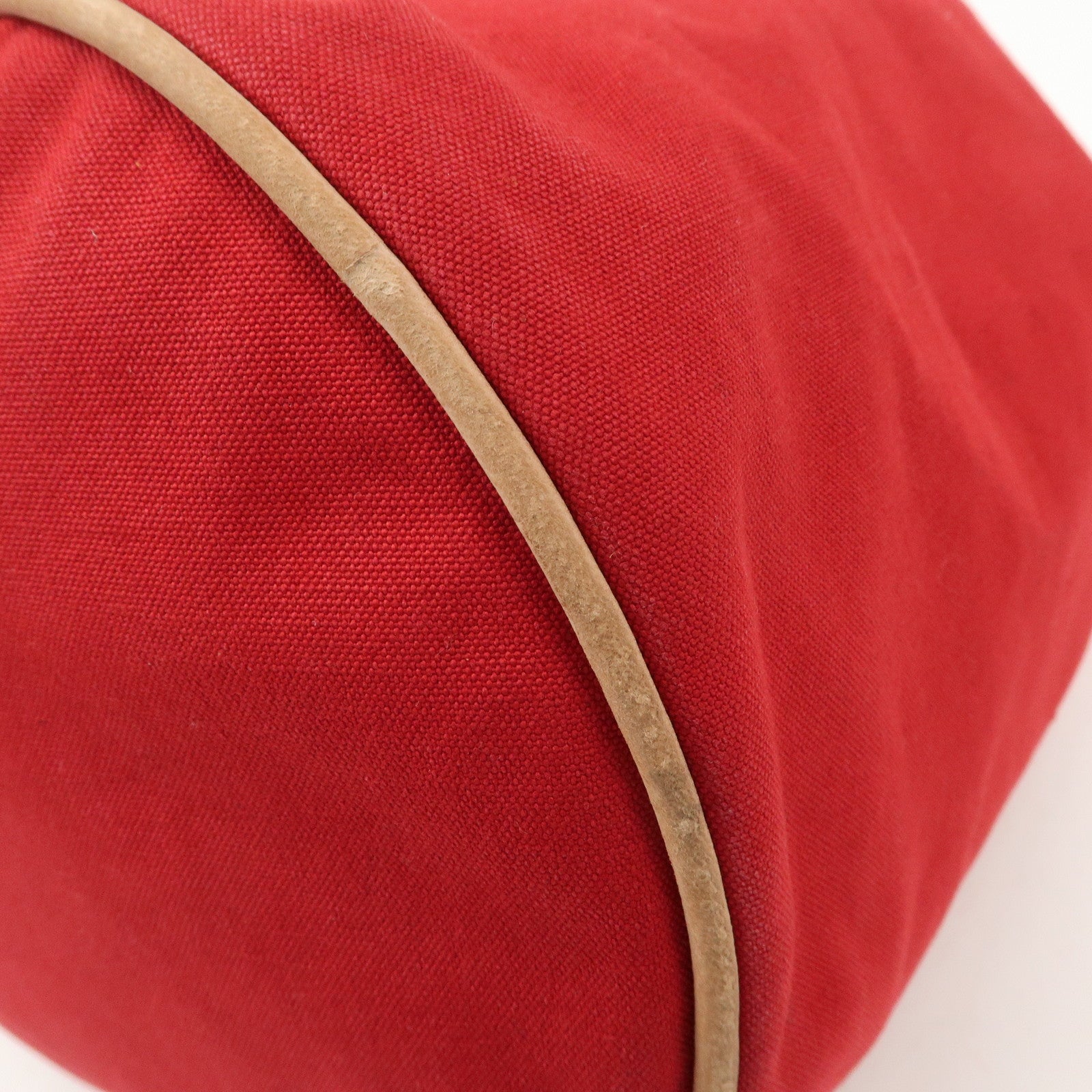 HERMES Porochon Mimil Canvas Leather PM Shoulder Bag Red