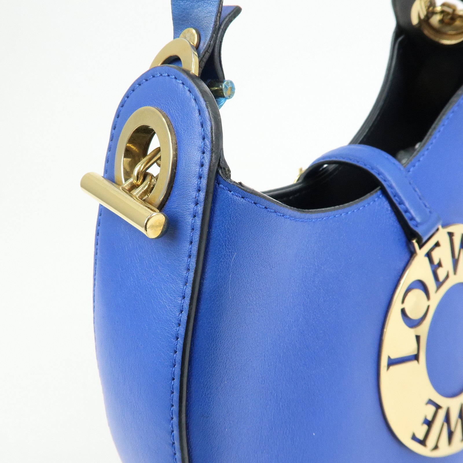 LOEWE Joyce Calf Leather Shoulder Bag Crossbody Bag Blue