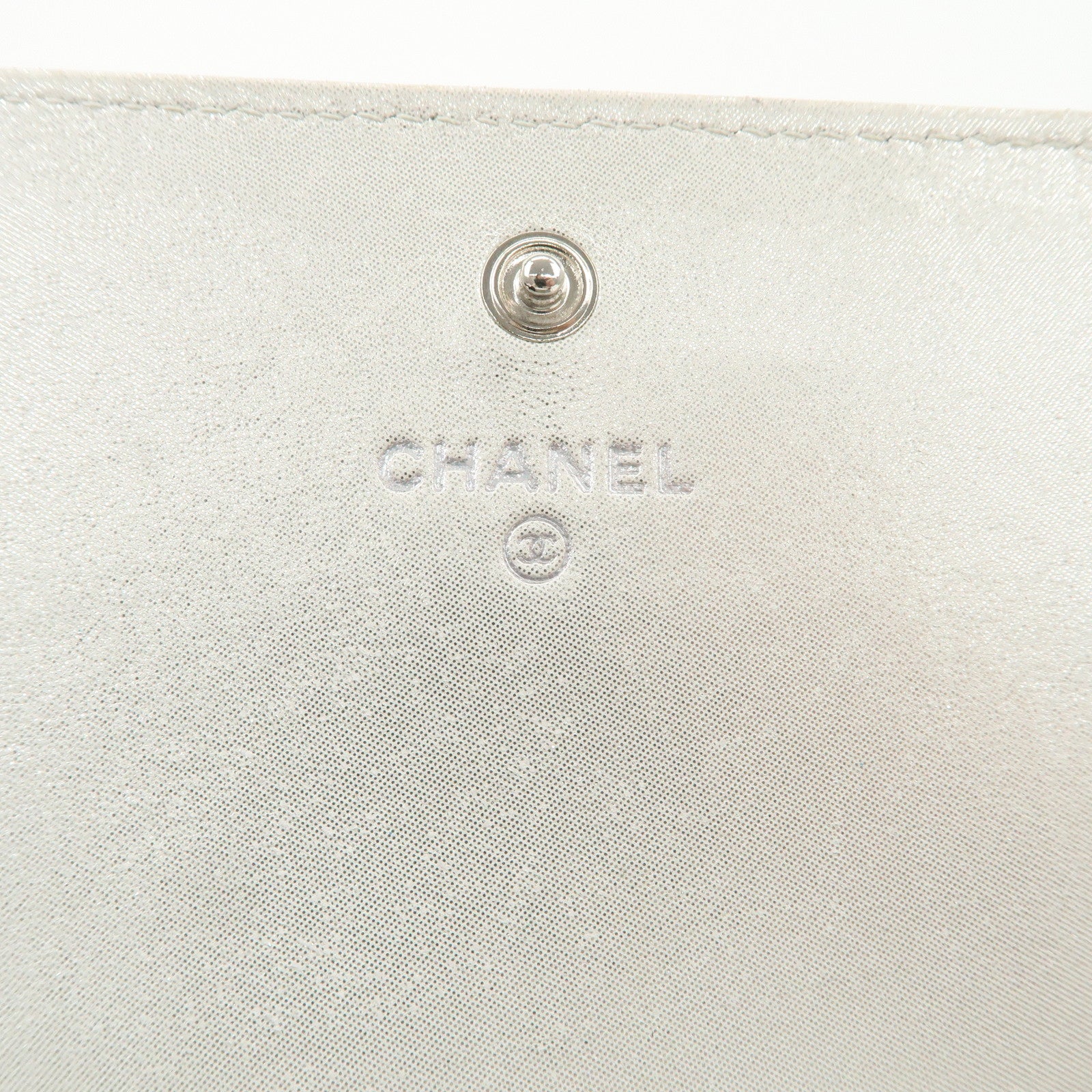 CHANEL Lamb Skin Star Embossed Flap Long Wallet 2017 Limited A70097