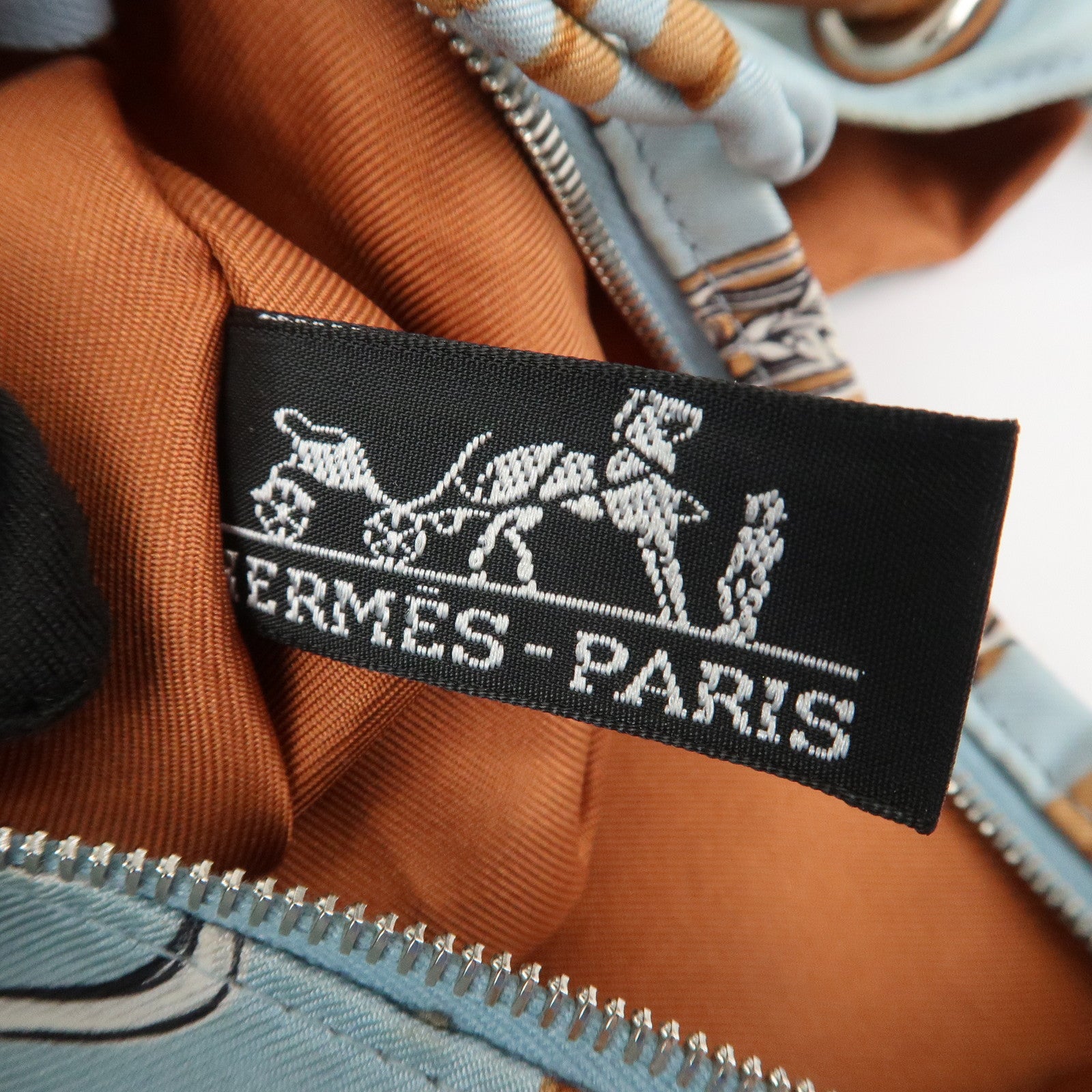 HERMES Silky City MM Canvas Leather Shoulder Bag BRIDES de GALA