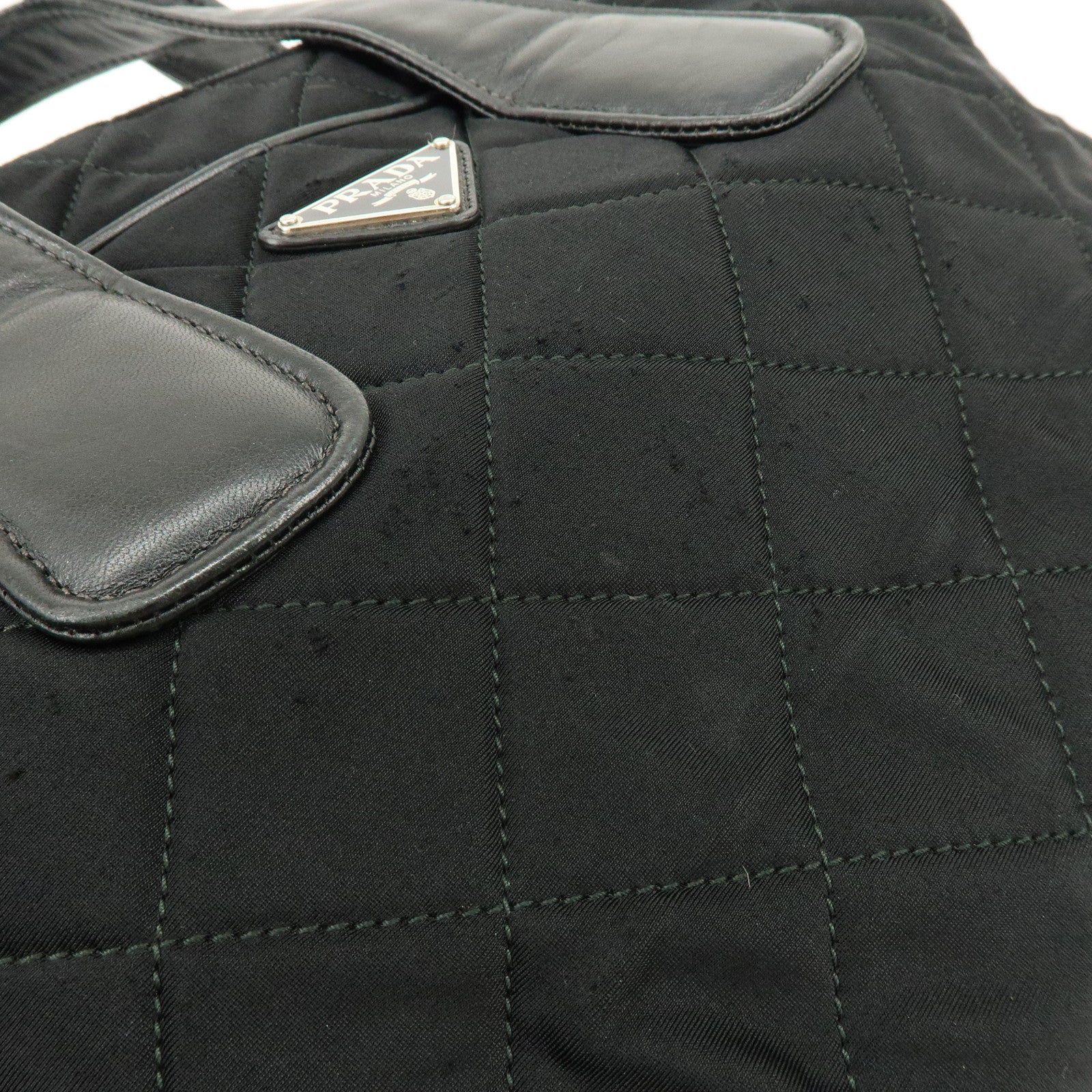 PRADA Tessuto Nylon Leather 2Way Bag Hand Bag Shoulder Bag Black